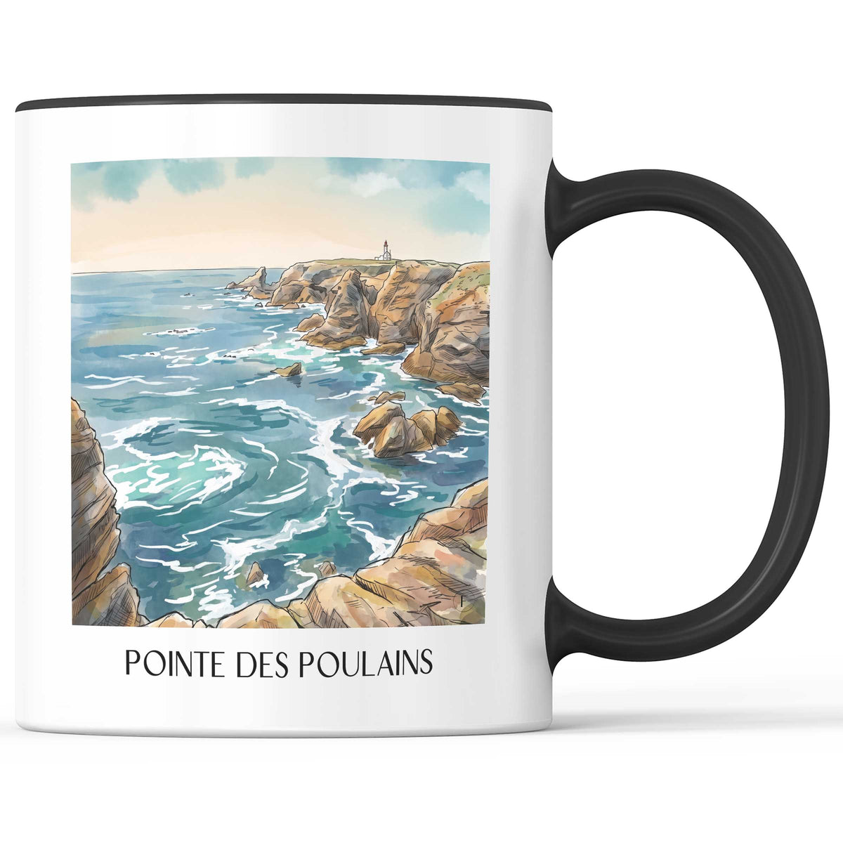 pointe-des-poulains-belle-île-frankreich-kaffeebecher-aquarell