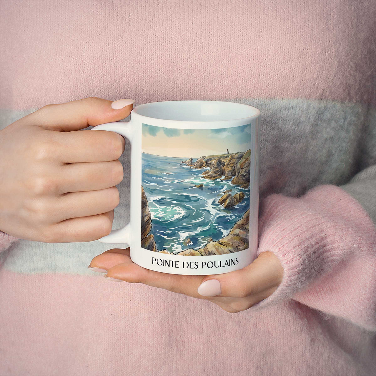 pointe-des-poulains-belle-île-frankreich-kaffeebecher-aquarell