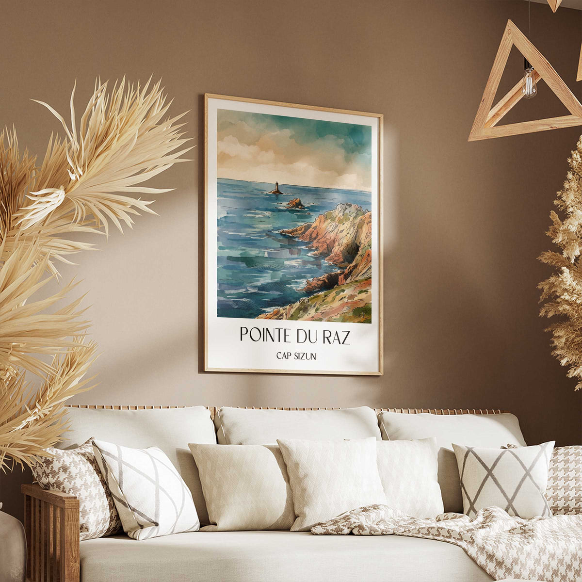 pointe-du-raz-cap-sizun-frankreich-poster-aquarell