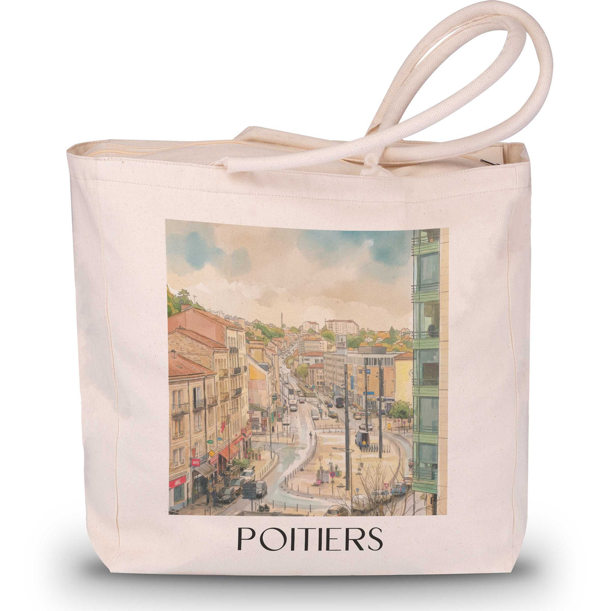 poitiers-vienne-frankreich-einkaufstasche-aquarell