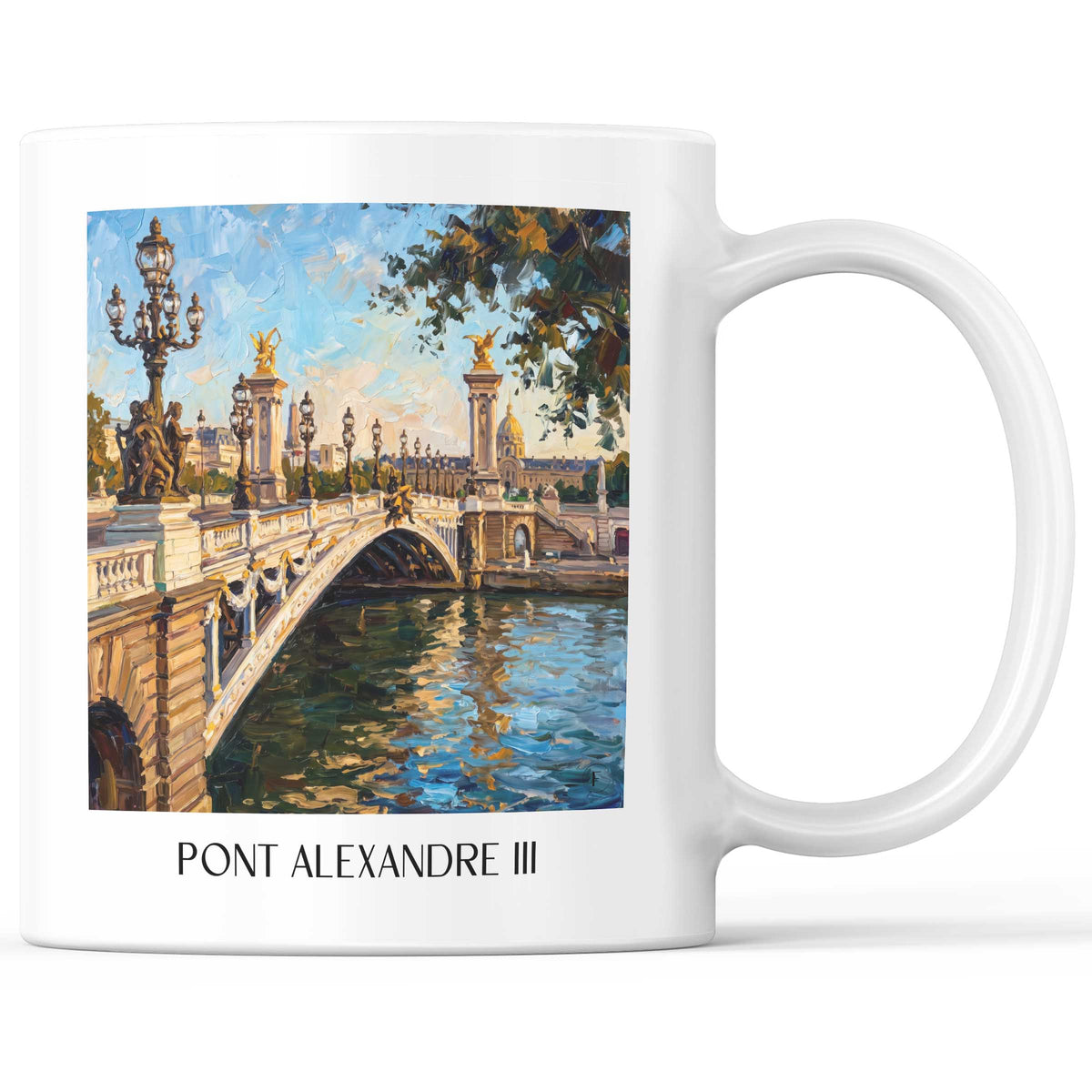 Pont Alexandre III Kaffeebecher - Paris - Frankreich Becher - Kaffeetasse im Ölgemälde Stil - favplace