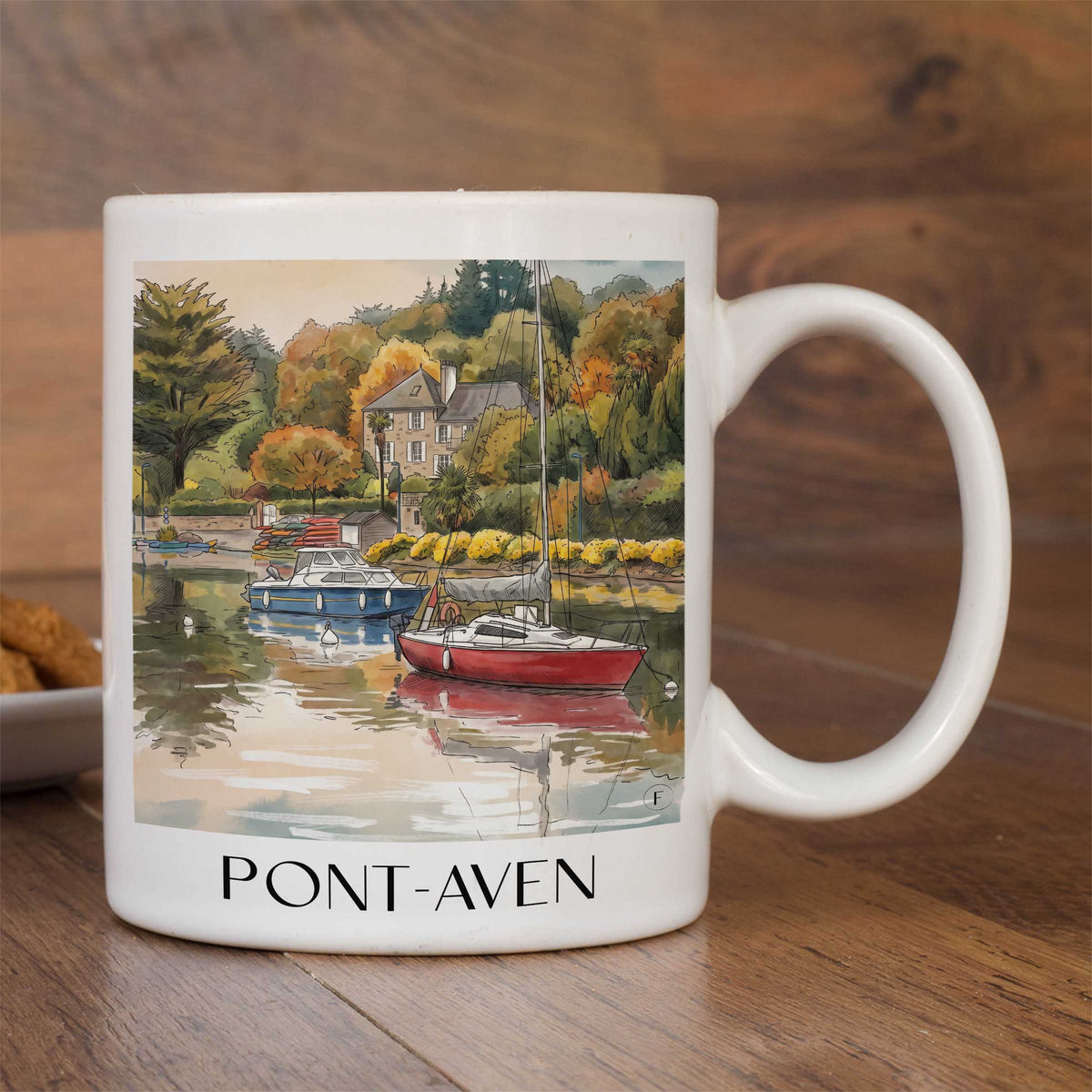 pont-aven-cornouaille-frankreich-kaffeebecher-aquarell