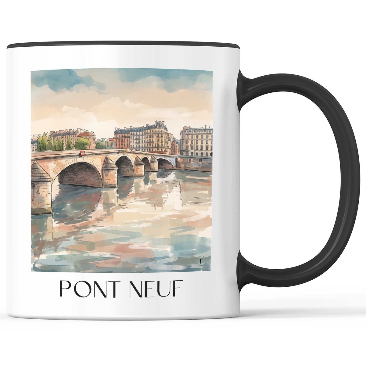 Pont Neuf Kaffeebecher - Paris - Frankreich Becher - Kaffeetasse im Aquarell Stil