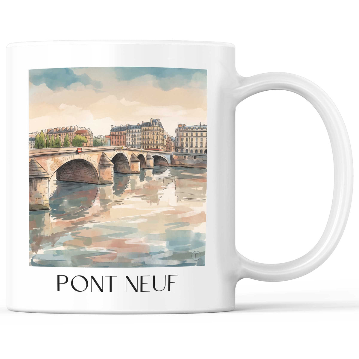 Pont Neuf Kaffeebecher - Paris - Frankreich Becher - Kaffeetasse im Aquarell Stil
