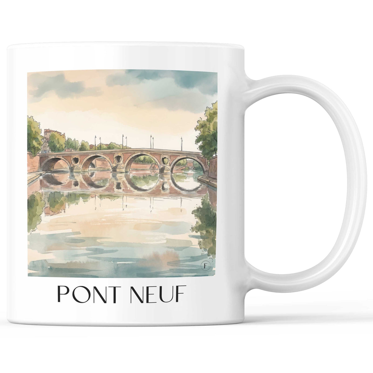Pont Neuf Kaffeebecher - Toulouse - Frankreich Becher - Kaffeetasse im Aquarell Stil - favplace