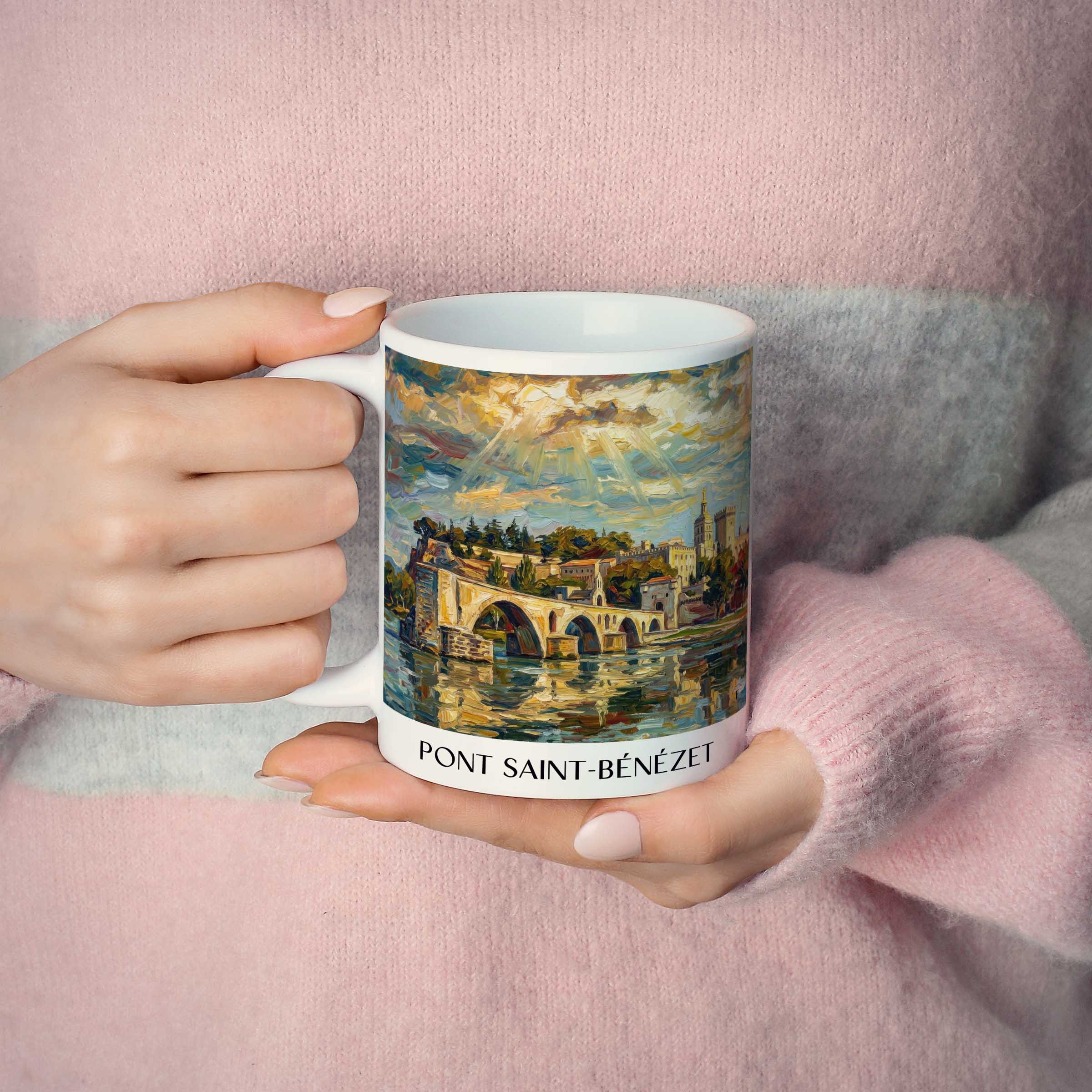 pont-saint-bénézet-avignon-frankreich-kaffeebecher-oil-painting-oelgemaelde