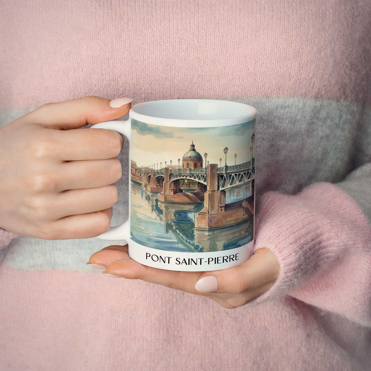 pont-saint-pierre-toulouse-frankreich-kaffeebecher-aquarell
