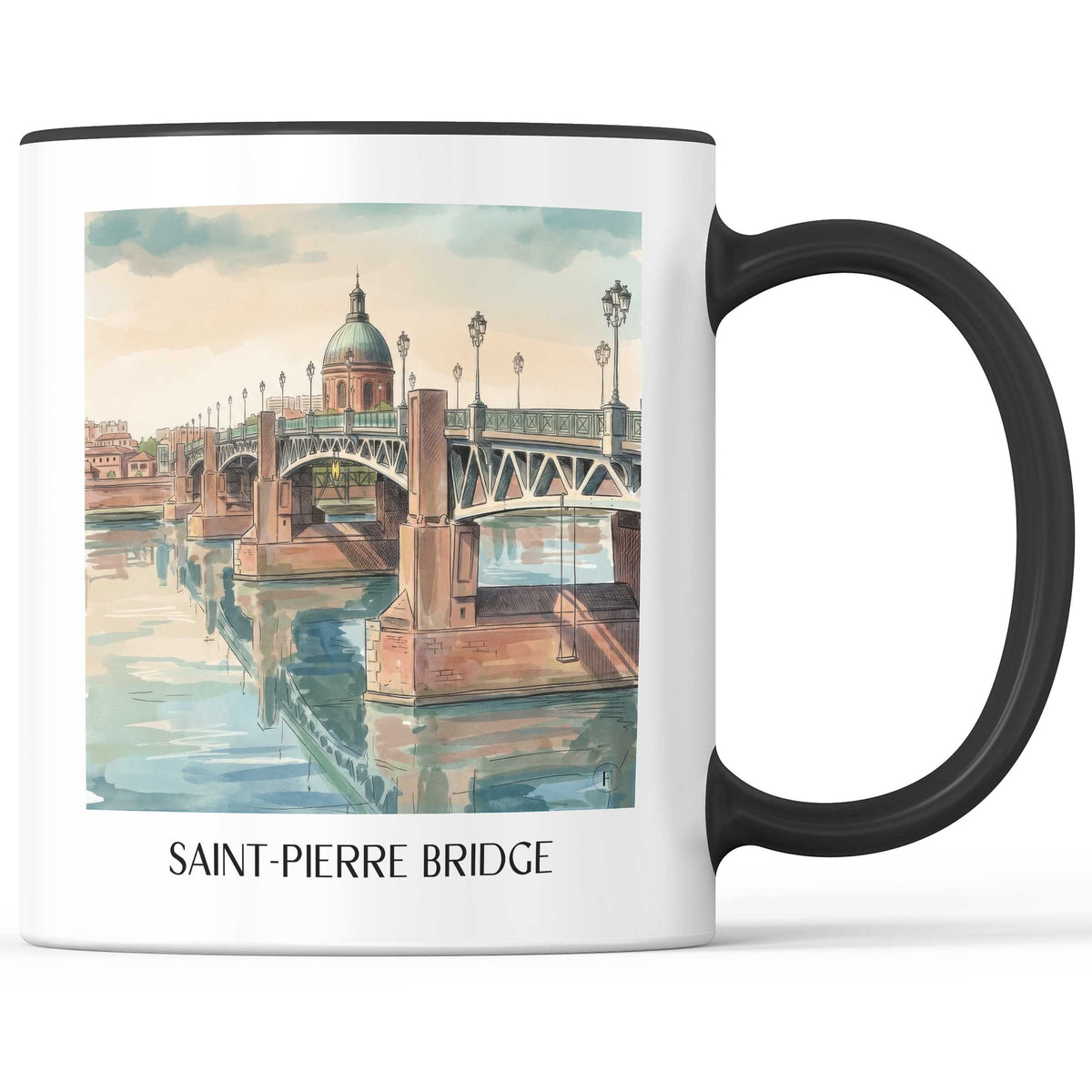 Pont Saint-Pierre Kaffeebecher - Toulouse - Frankreich Becher - Kaffeetasse im Aquarell Stil - favplace