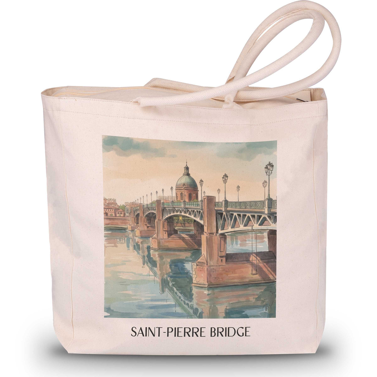 Pont Saint-Pierre Shopping Tasche - Toulouse - Frankreich Tote Bag - Einkaufstasche im Aquarell Stil - favplace