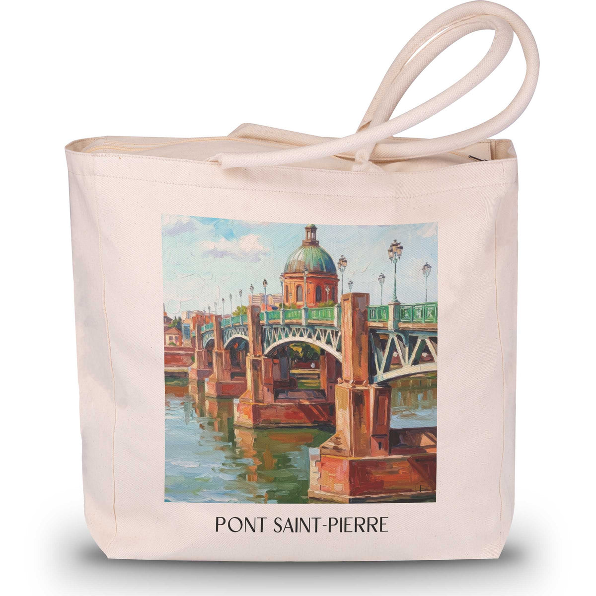 pont-saint-pierre-toulouse-frankreich-einkaufstasche-oil-painting-oelgemaelde
