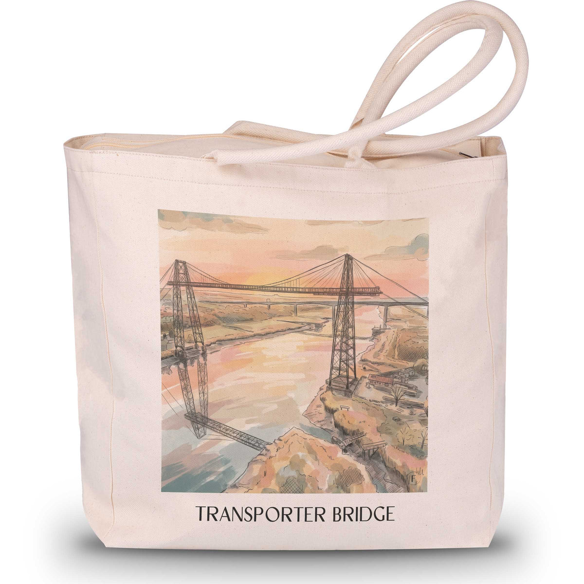 Pont Transbordeur Shopping Tasche - Rochefort - Frankreich Tote Bag - Einkaufstasche im Aquarell Stil - favplace