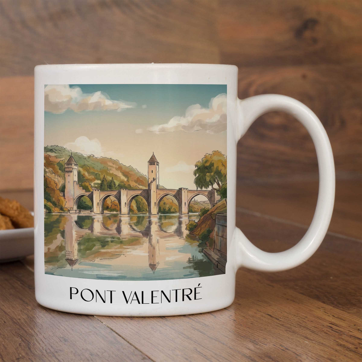 pont-valentré-cahors-frankreich-kaffeebecher-aquarell