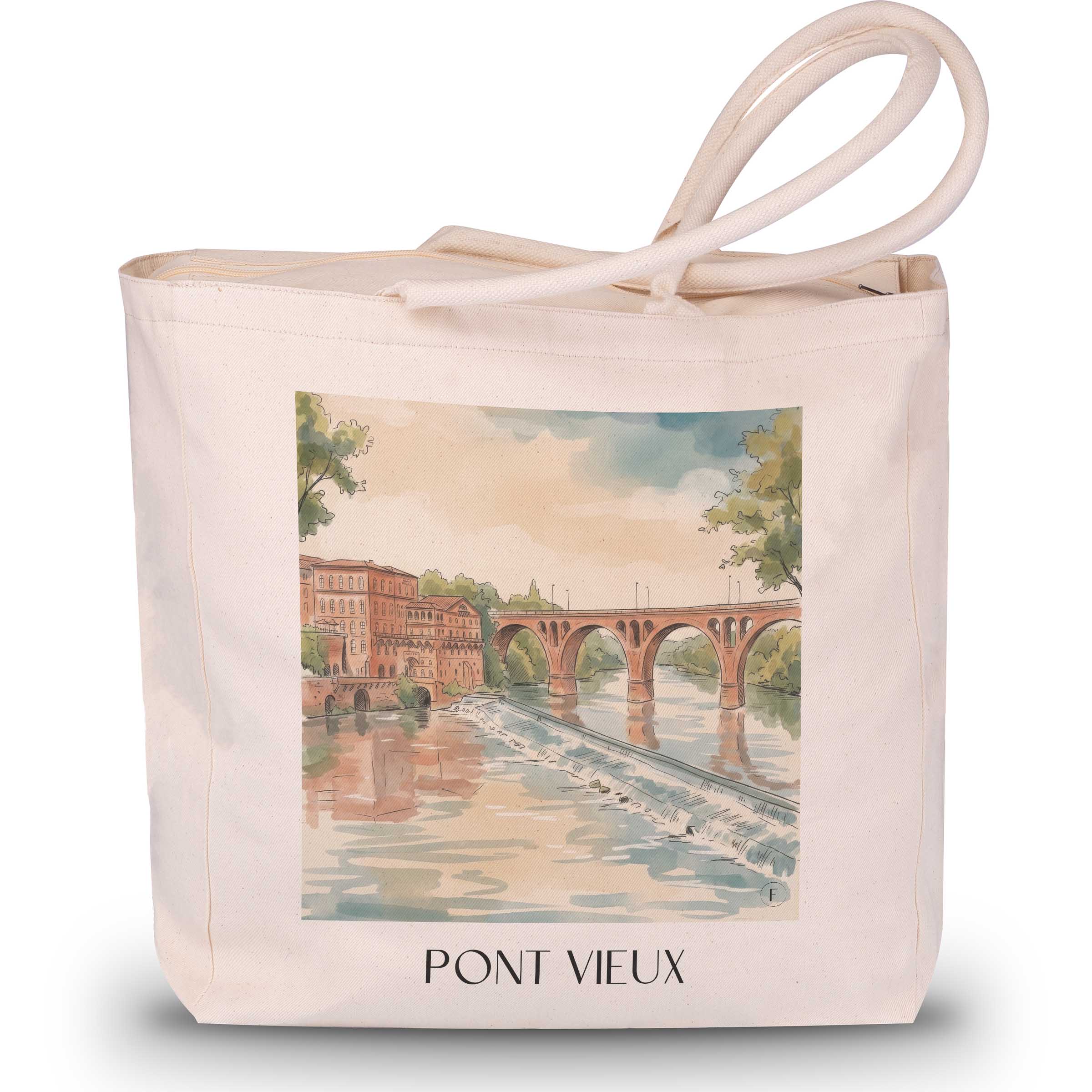 pont-vieux--albi-frankreich-einkaufstasche-aquarell