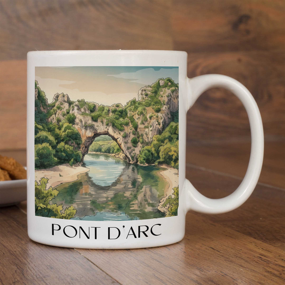 pont-d'arc-gorges-de-l'ardèche-frankreich-kaffeebecher-aquarell