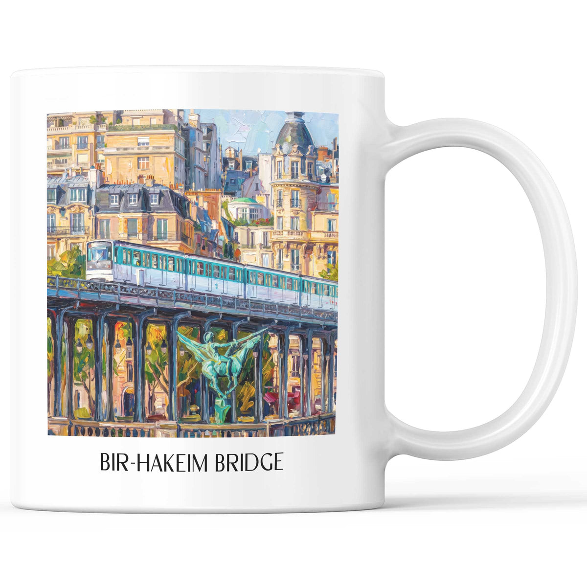 Pont de Bir-Hakeim Kaffeebecher - Paris - Frankreich Becher - Kaffeetasse im Ölgemälde Stil