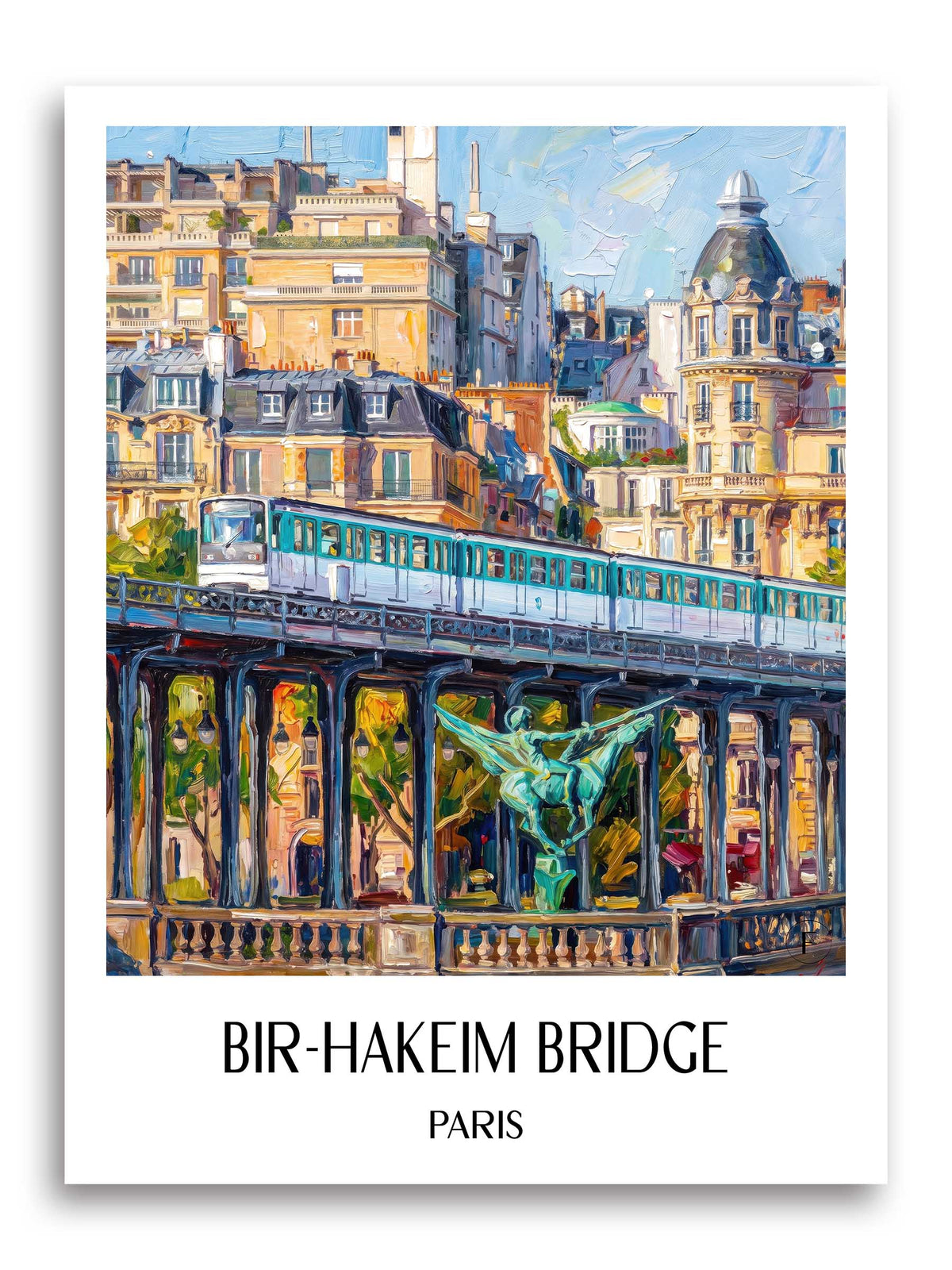 Pont de Bir-Hakeim Poster - Paris - Frankreich Kunstdruck - Ölgemälde von A4 bis A1 - favplace