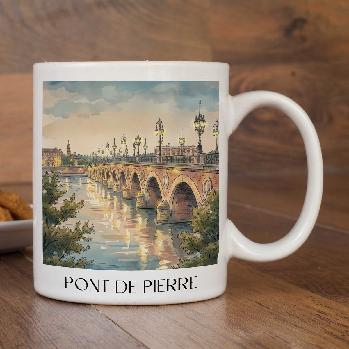 pont-de-pierre-bordeaux-frankreich-kaffeebecher-aquarell