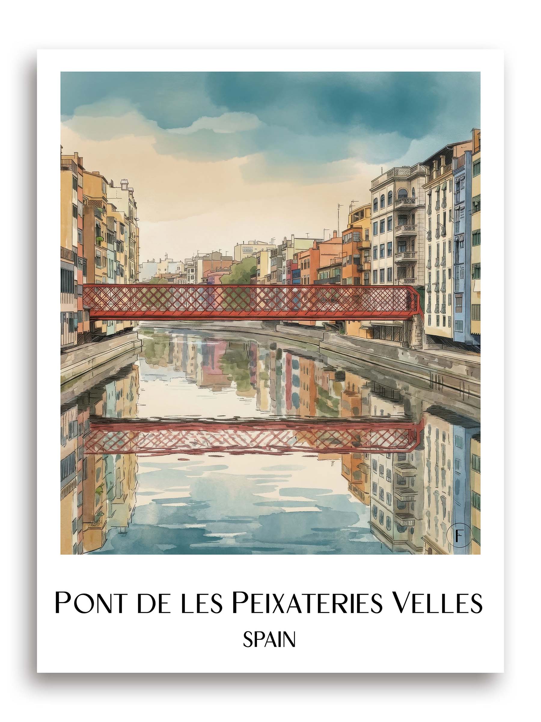 pont-de-les-peixateries-velles-girona-spanien-poster-aquarell