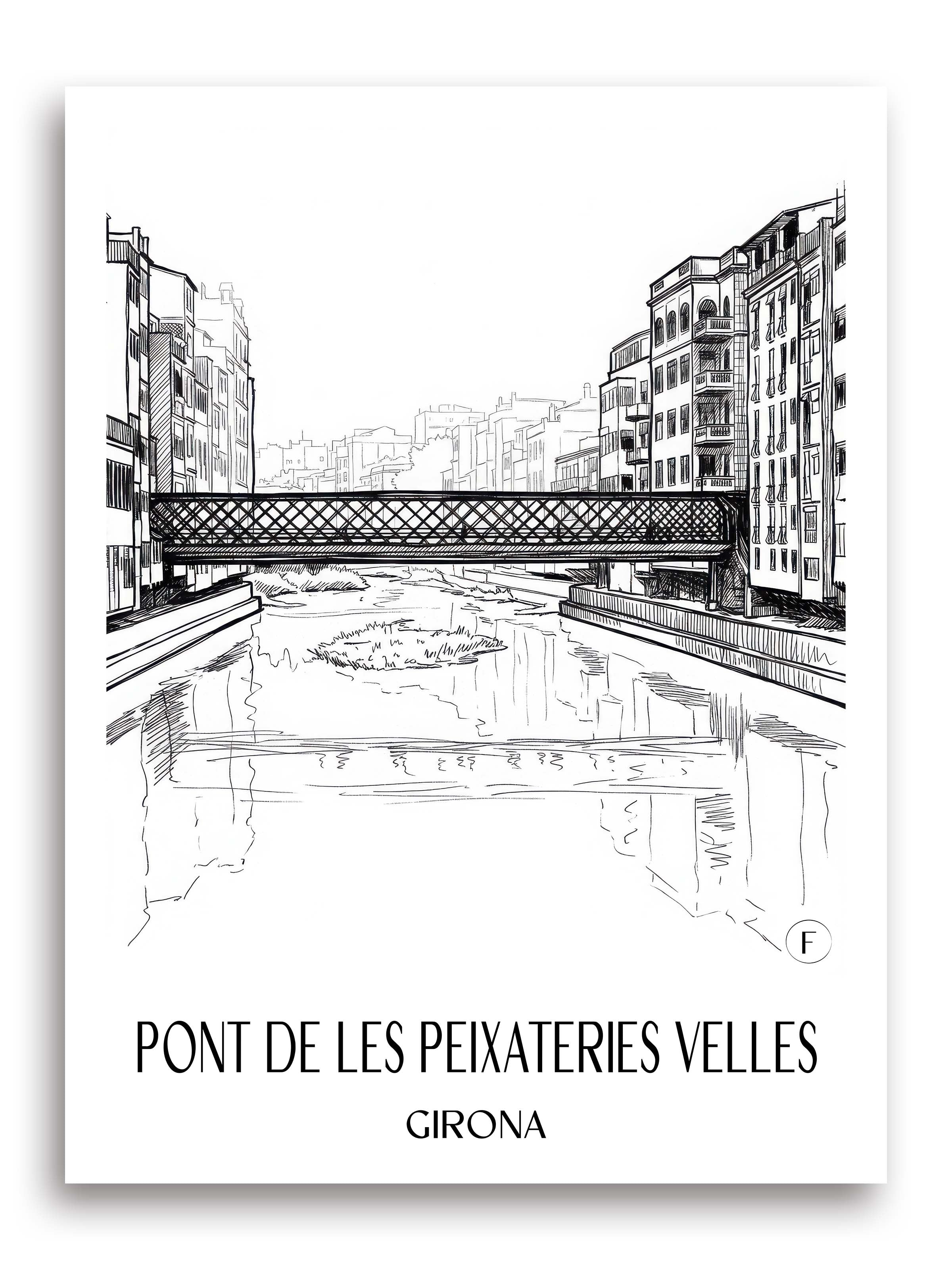 pont-de-les-peixateries-velles-girona-spanien-poster-skizze