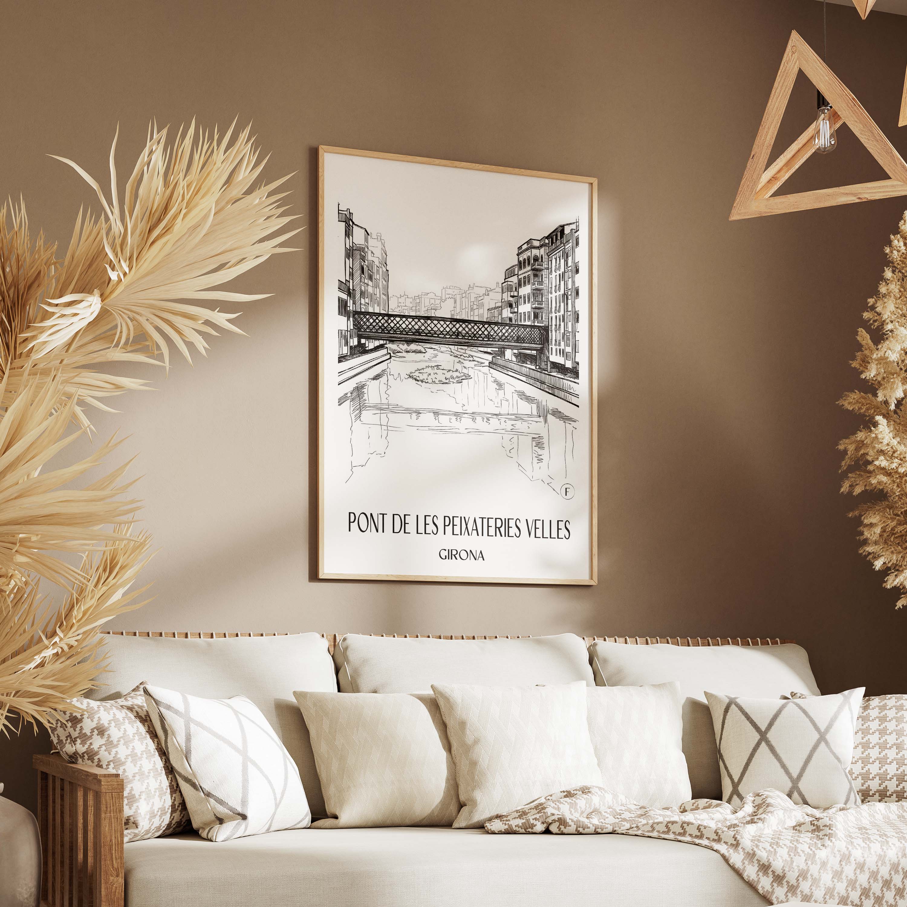 pont-de-les-peixateries-velles-girona-spanien-poster-skizze