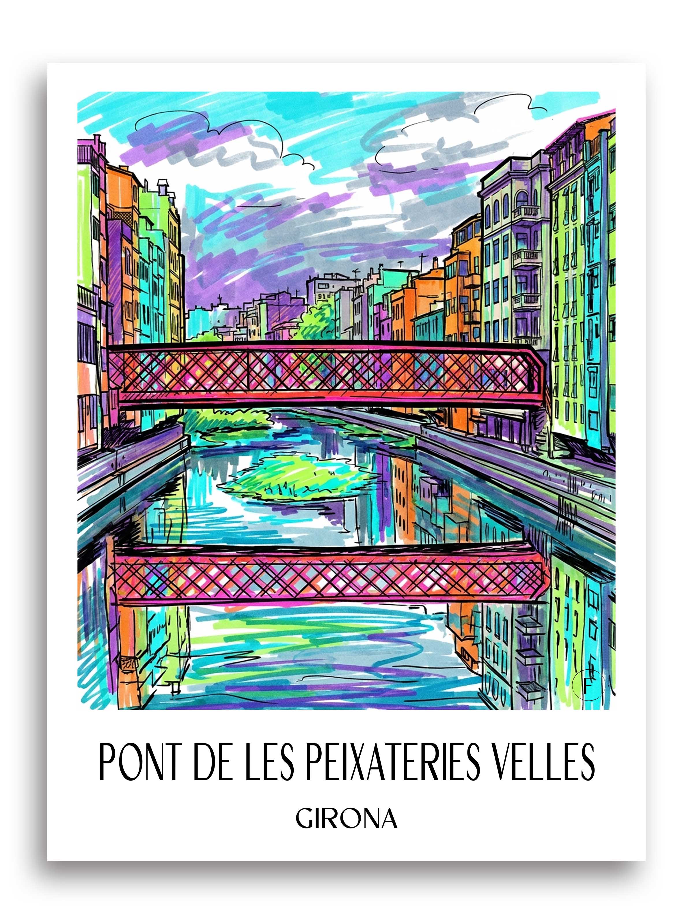pont-de-les-peixateries-velles-girona-spanien-poster-graffiti