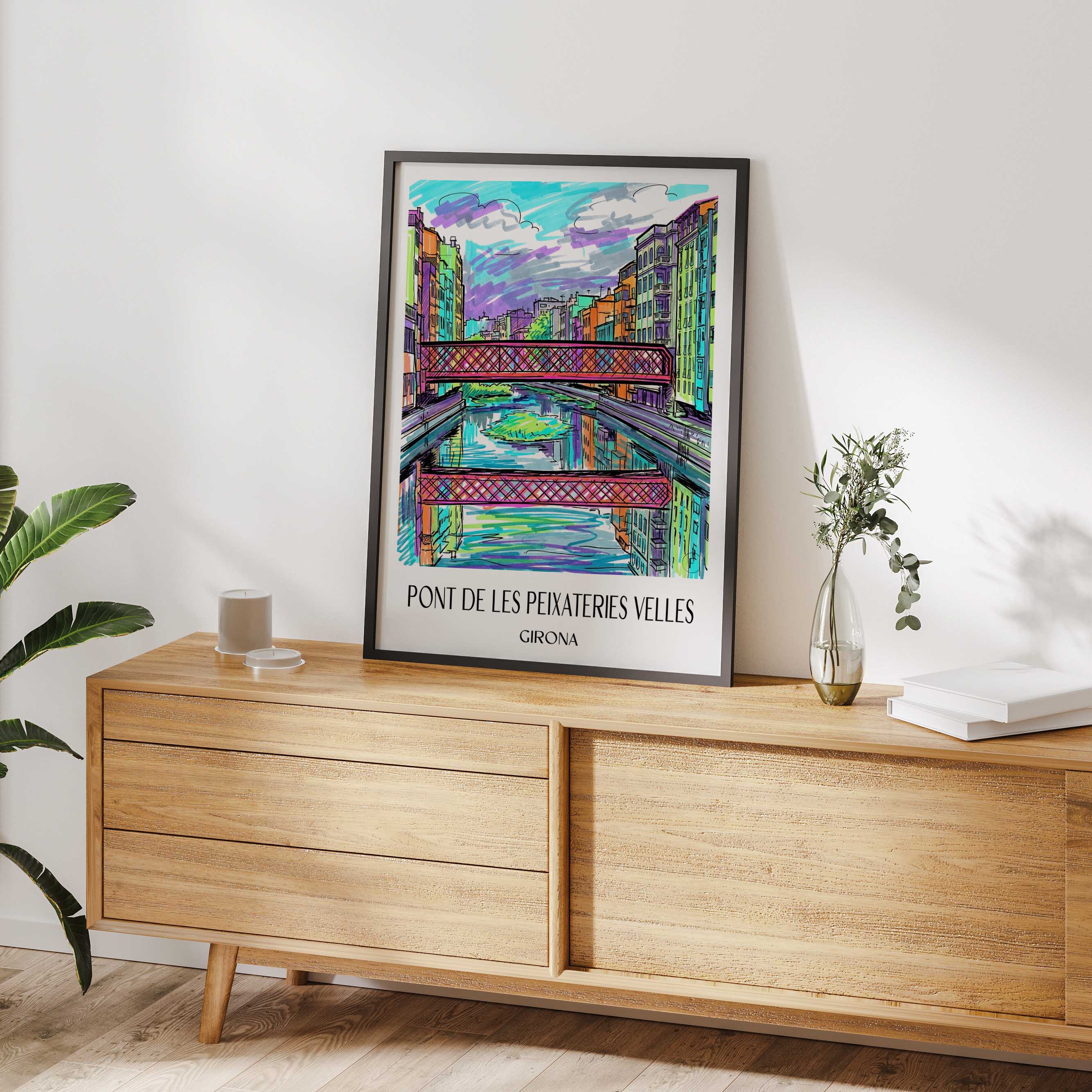 pont-de-les-peixateries-velles-girona-spanien-poster-graffiti