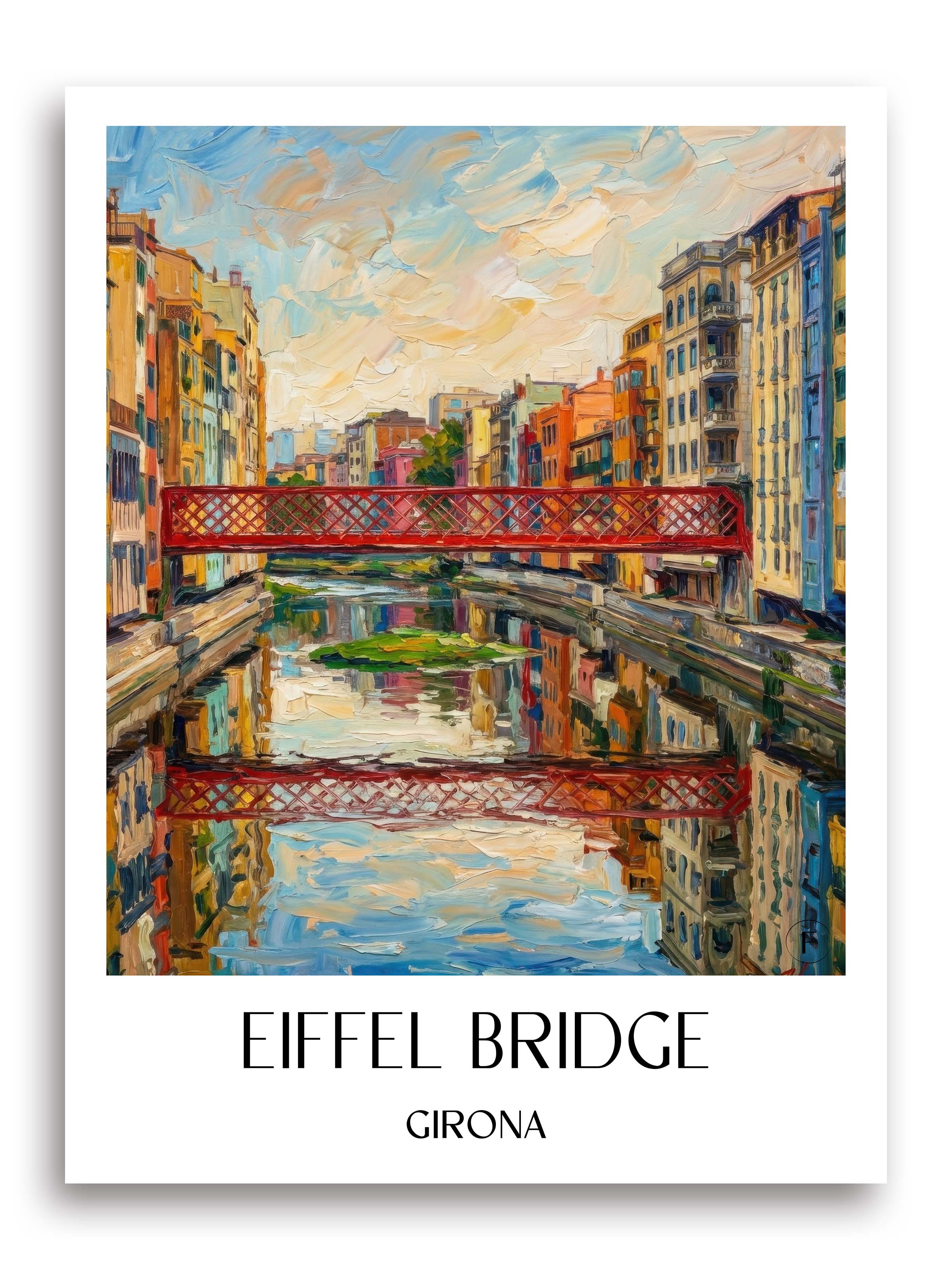 Pont de les Peixateries Velles Poster - Girona - Spanien Kunstdruck - Ölgemälde von A4 bis A1 - favplace