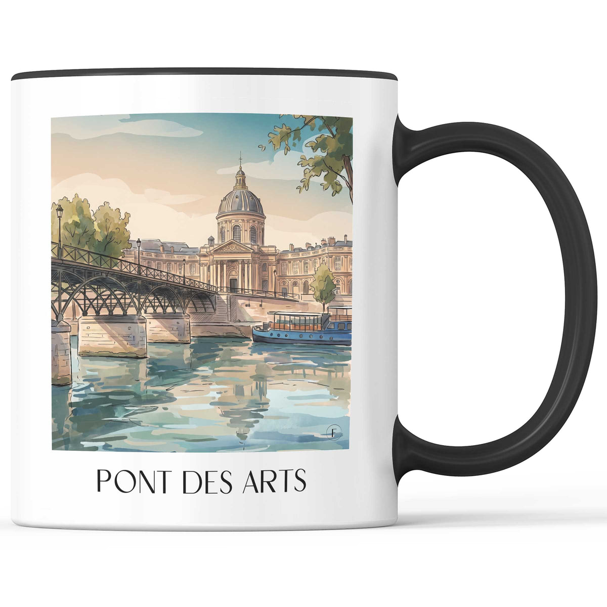 Pont des Arts Kaffeebecher - Paris - Frankreich Becher - Kaffeetasse im Aquarell Stil - favplace