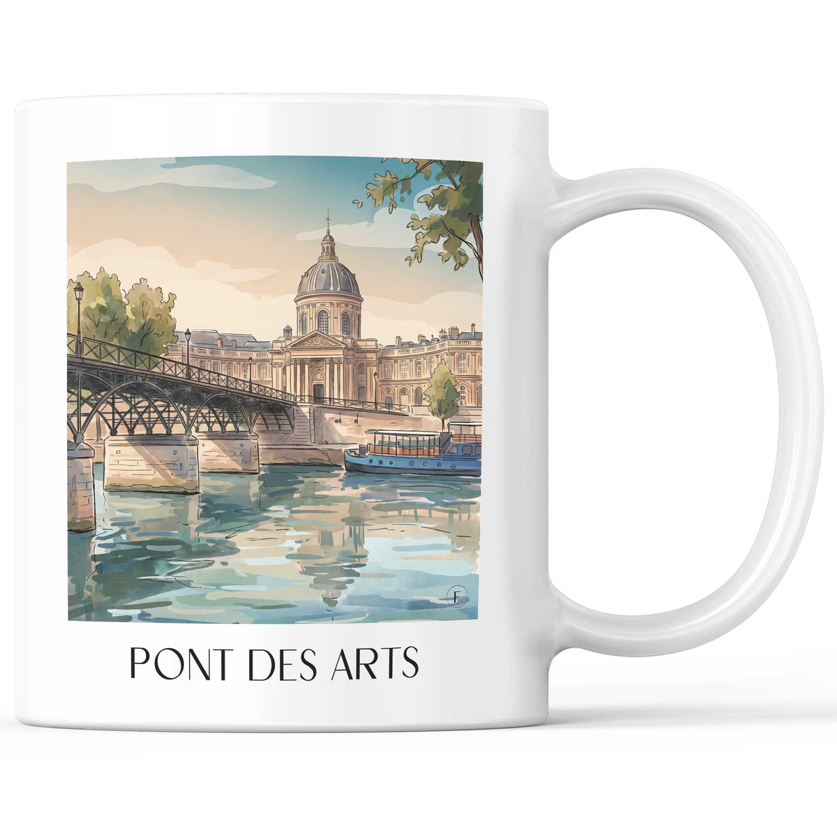 Pont des Arts Kaffeebecher - Paris - Frankreich Becher - Kaffeetasse im Aquarell Stil - favplace