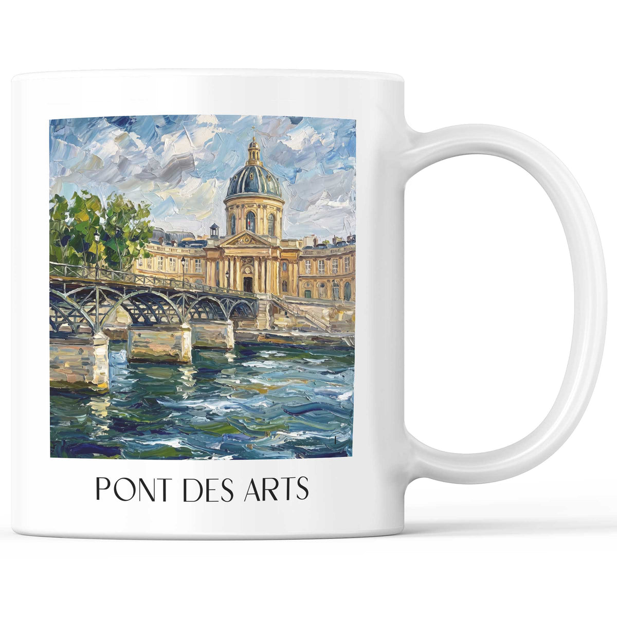 Pont des Arts Kaffeebecher - Paris - Frankreich Becher - Kaffeetasse im Ölgemälde Stil - favplace