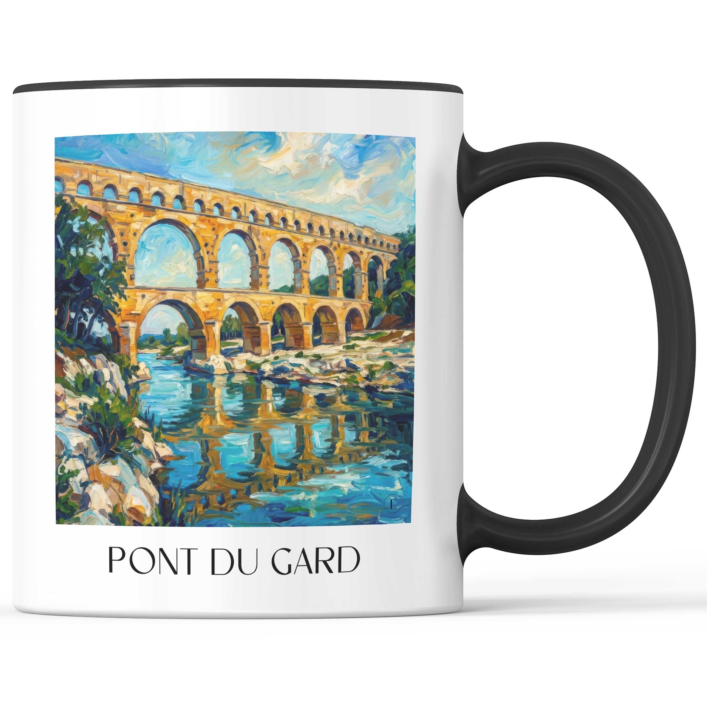 Pont du Gard Kaffeebecher - Nîmes - Frankreich Becher - Kaffeetasse im Ölgemälde Stil - favplace