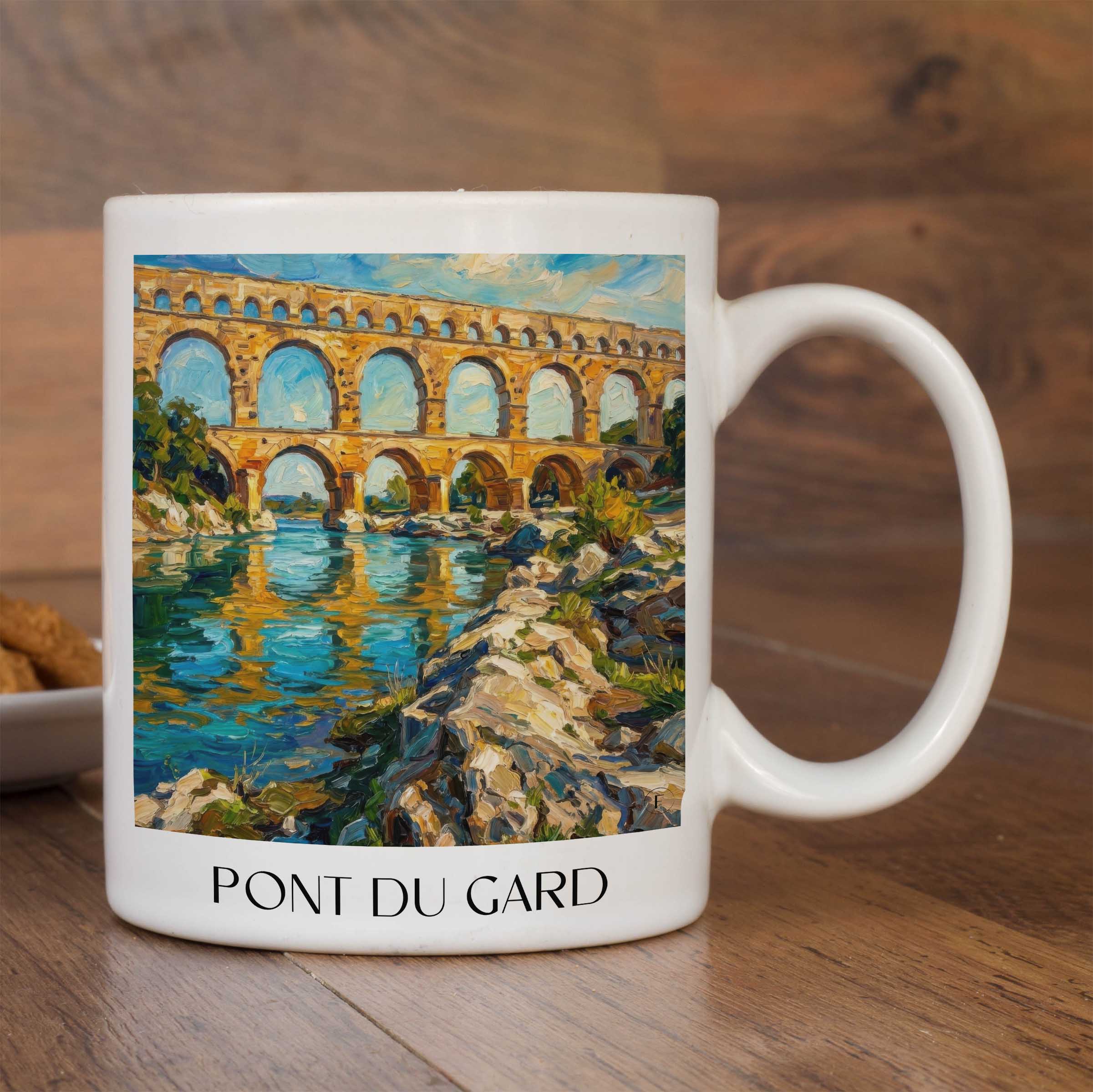 pont-du-gard-provence-frankreich-kaffeebecher-oil-painting-oelgemaelde