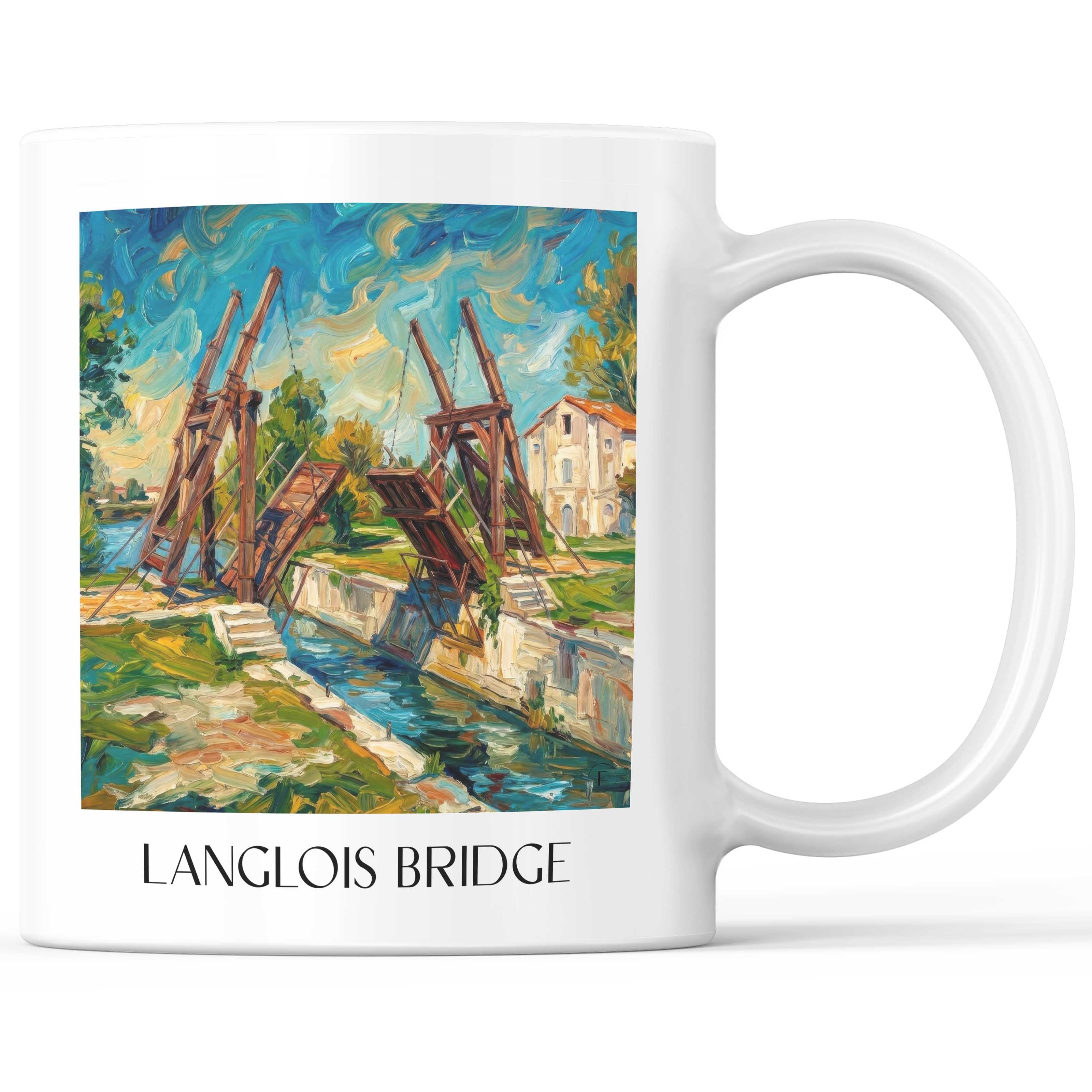 Pont van Gogh Kaffeebecher - Arles - Frankreich Becher - Kaffeetasse im Ölgemälde Stil - favplace