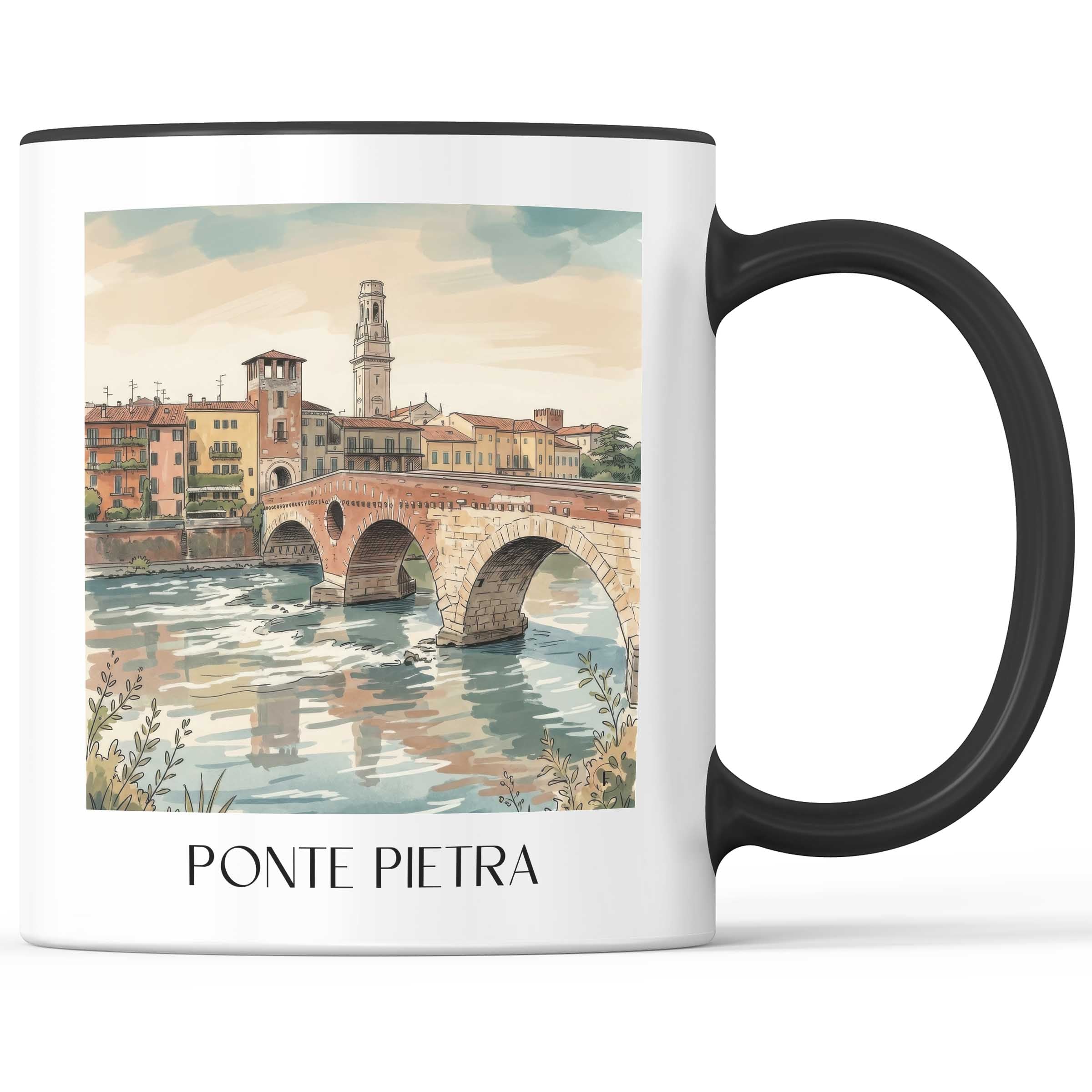 ponte-pietra-verona-italien-kaffeebecher-aquarell