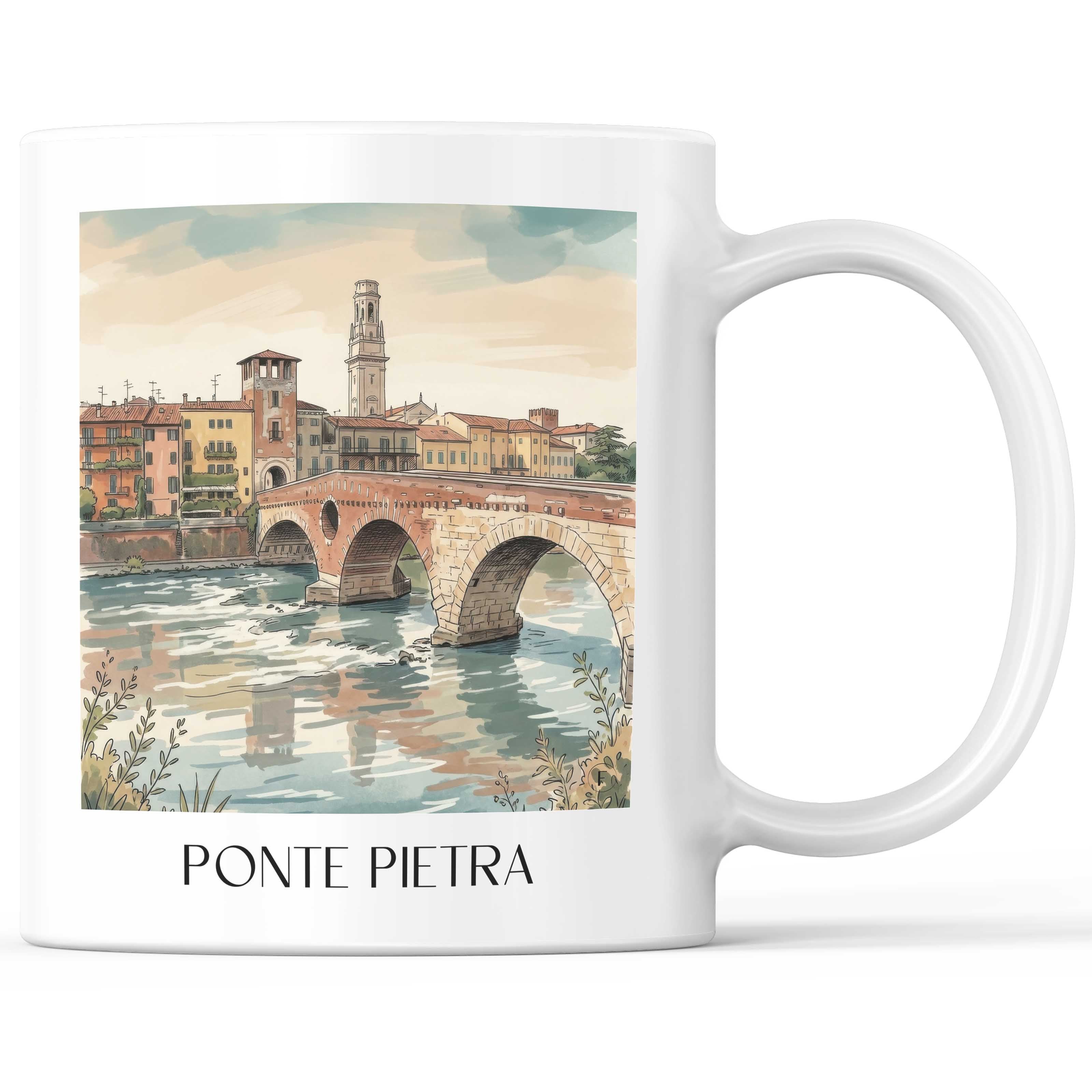 ponte-pietra-verona-italien-kaffeebecher-aquarell