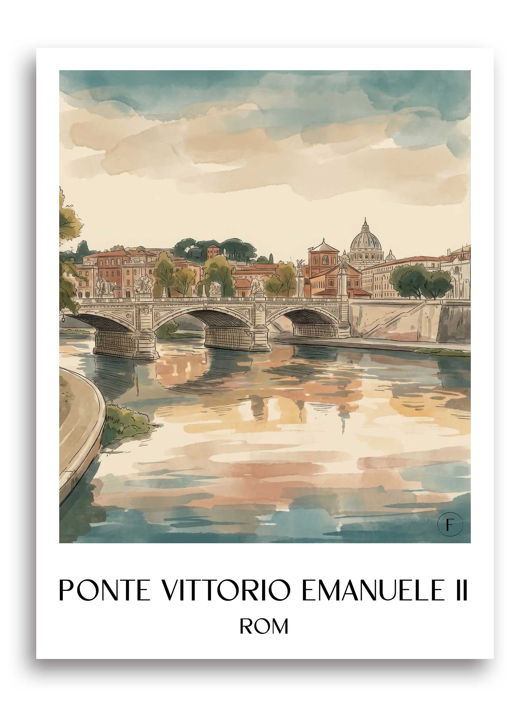 ponte-vittorio-emanuele-ii-rom-italien-poster-aquarell