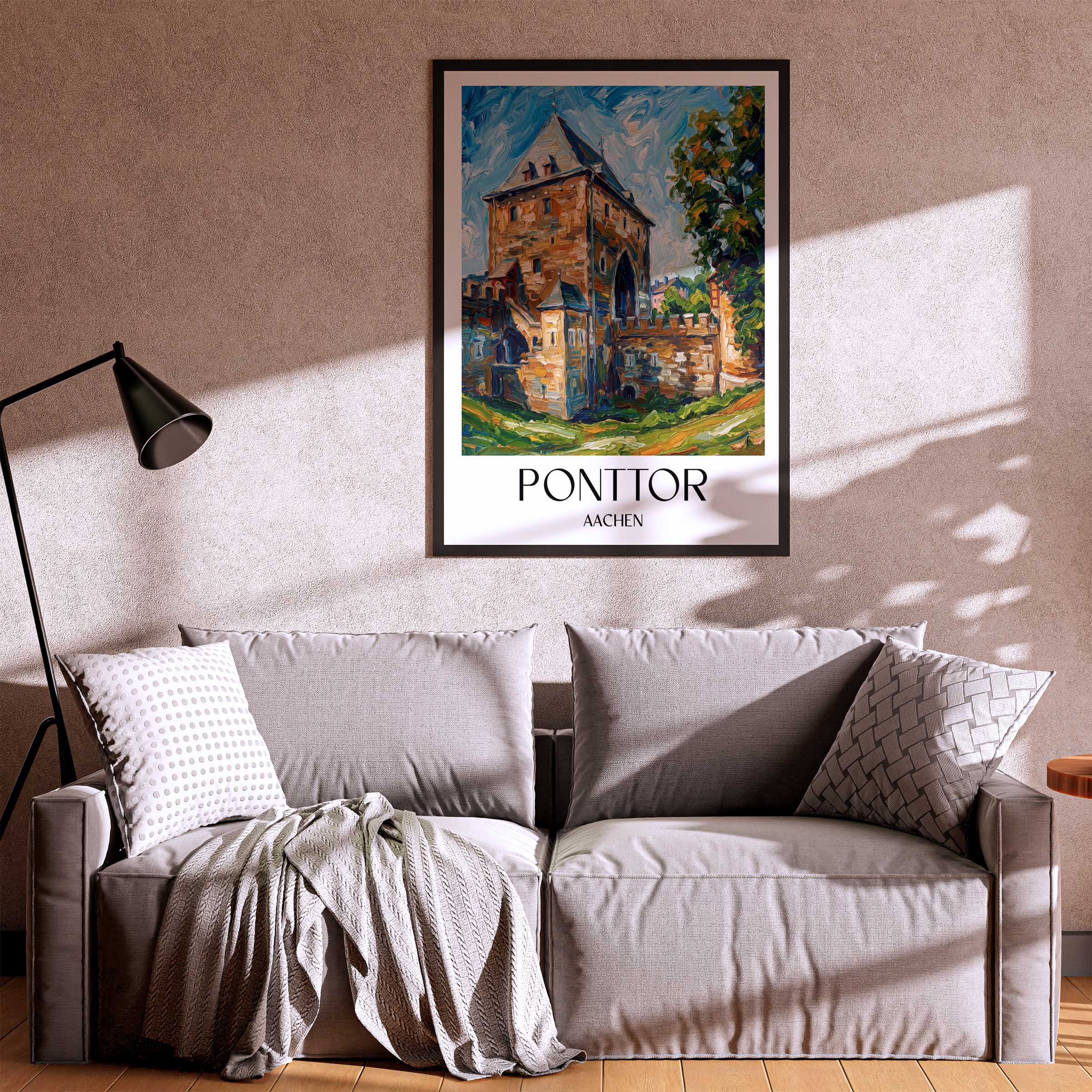 ponttor-aachen-deutschland-poster-oil-painting-oelgemaelde