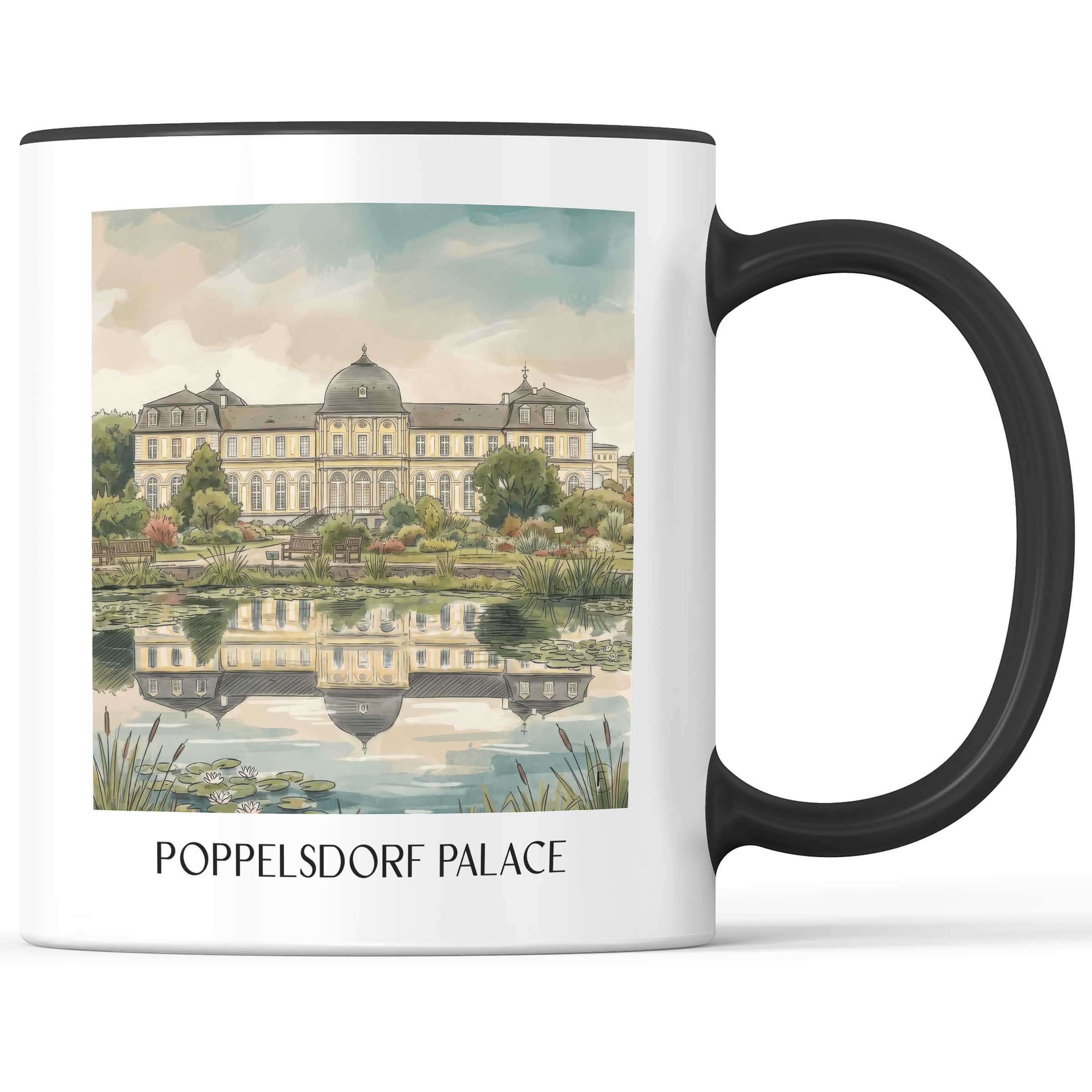 Poppelsdorfer Schloss Kaffeebecher - Bonn - Deutschland Becher - Kaffeetasse im Aquarell Stil - favplace