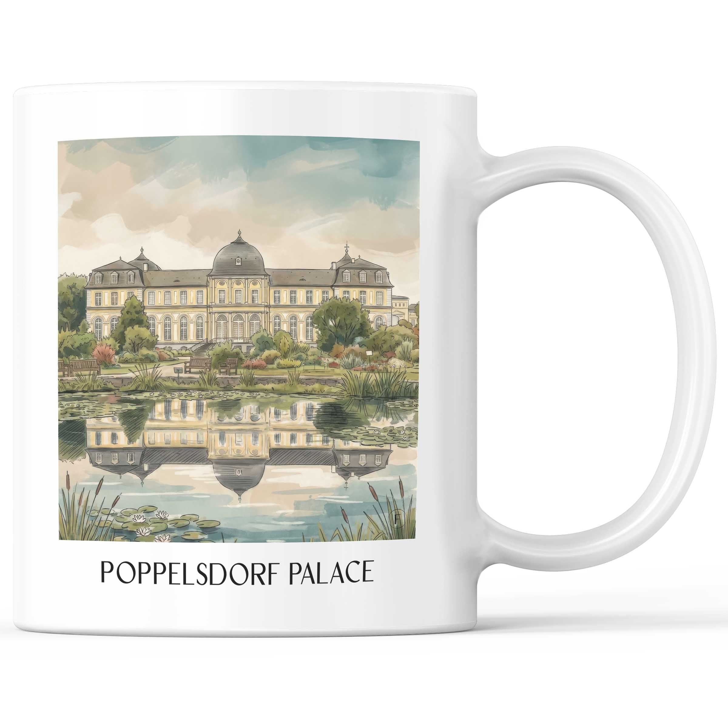Poppelsdorfer Schloss Kaffeebecher - Bonn - Deutschland Becher - Kaffeetasse im Aquarell Stil - favplace