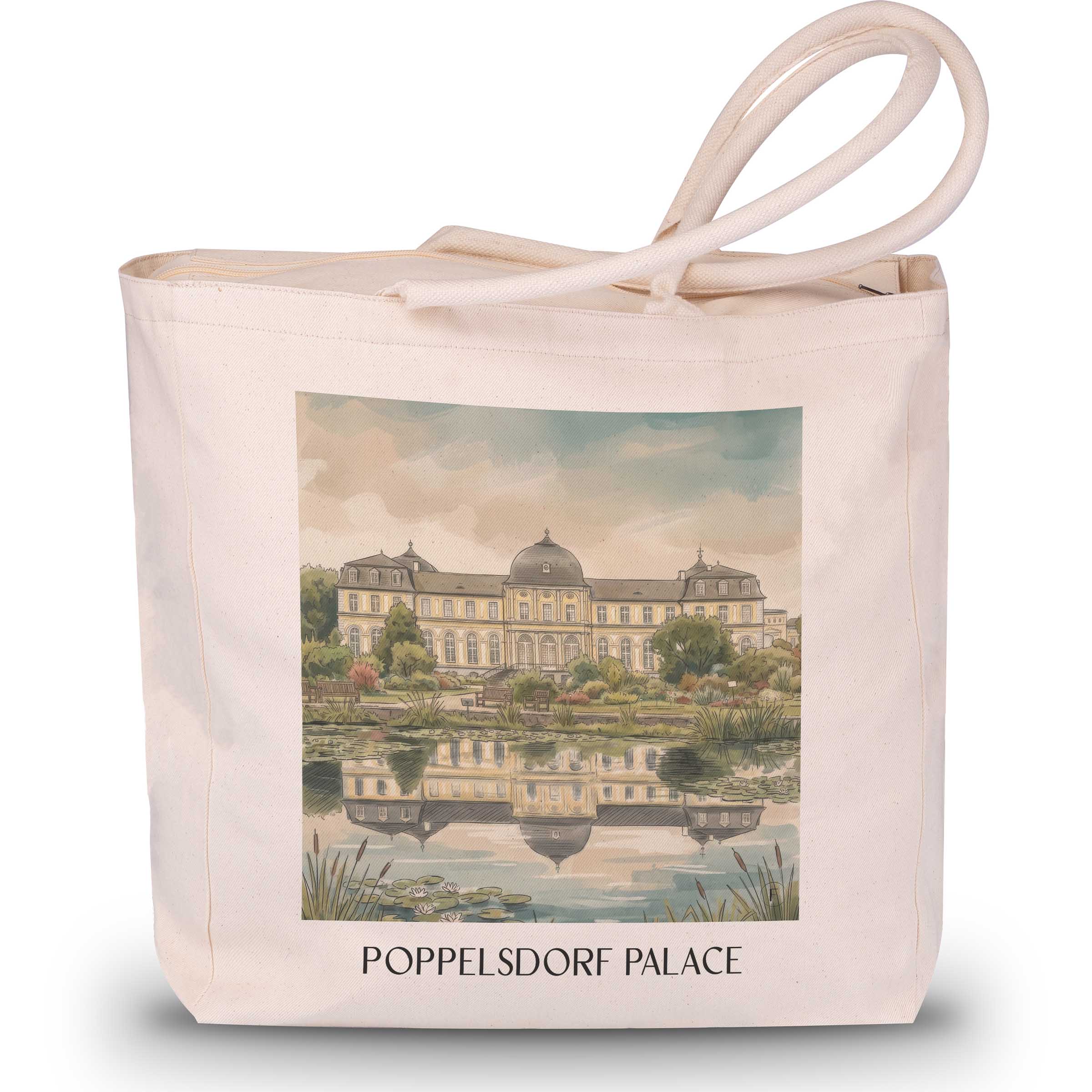 Poppelsdorfer Schloss Shopping Tasche - Bonn - Deutschland Tote Bag - Einkaufstasche im Aquarell Stil - favplace