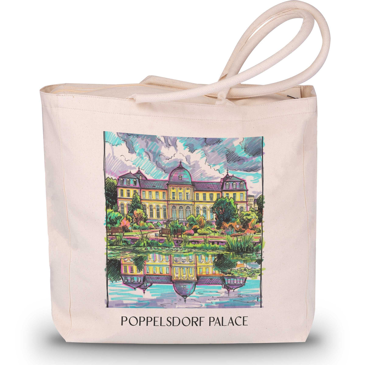 Poppelsdorfer Schloss Shopping Tasche - Bonn - Deutschland Tote Bag - Einkaufstasche im Tag Graffiti Stil - favplace