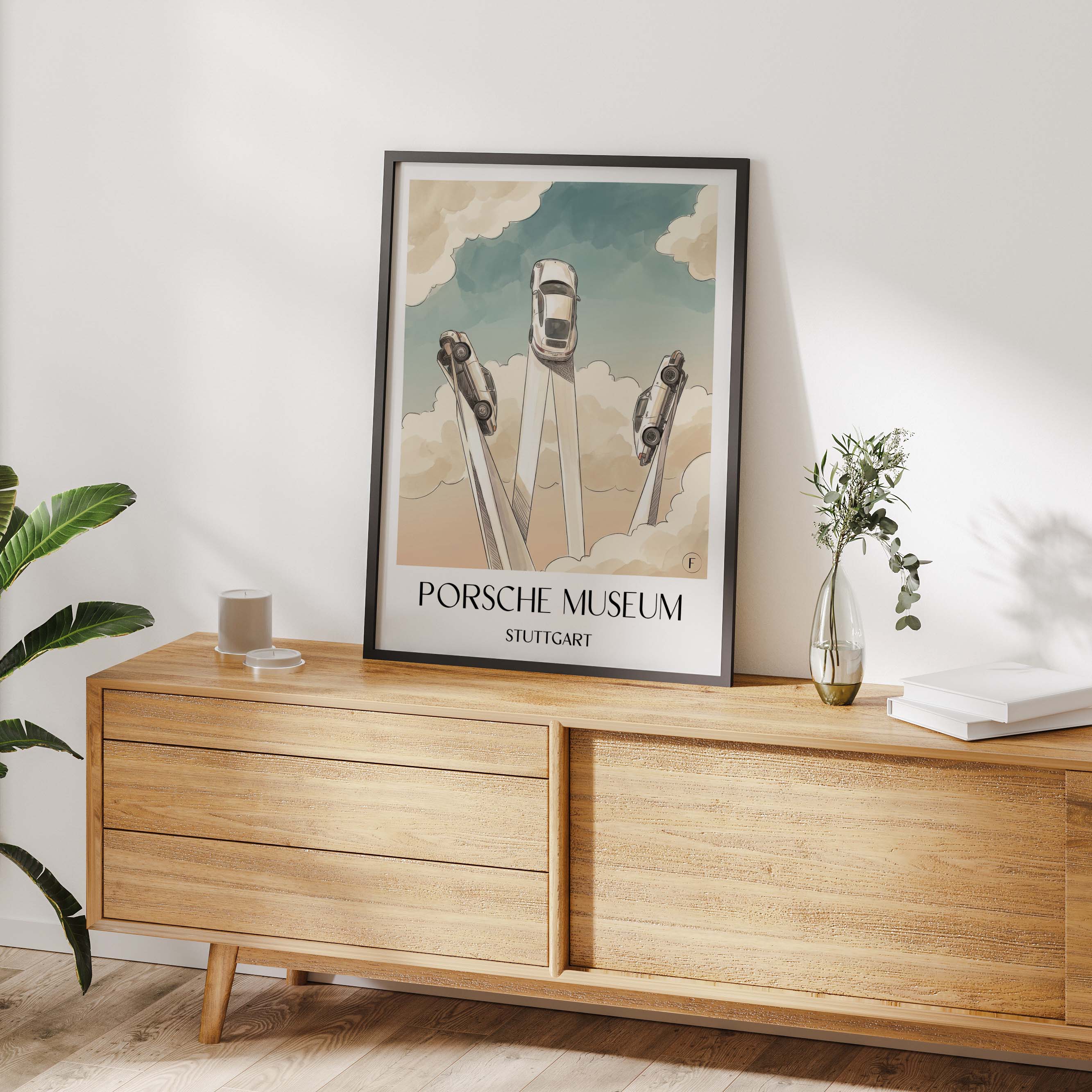 porsche-museum-stuttgart-deutschland-poster-aquarell