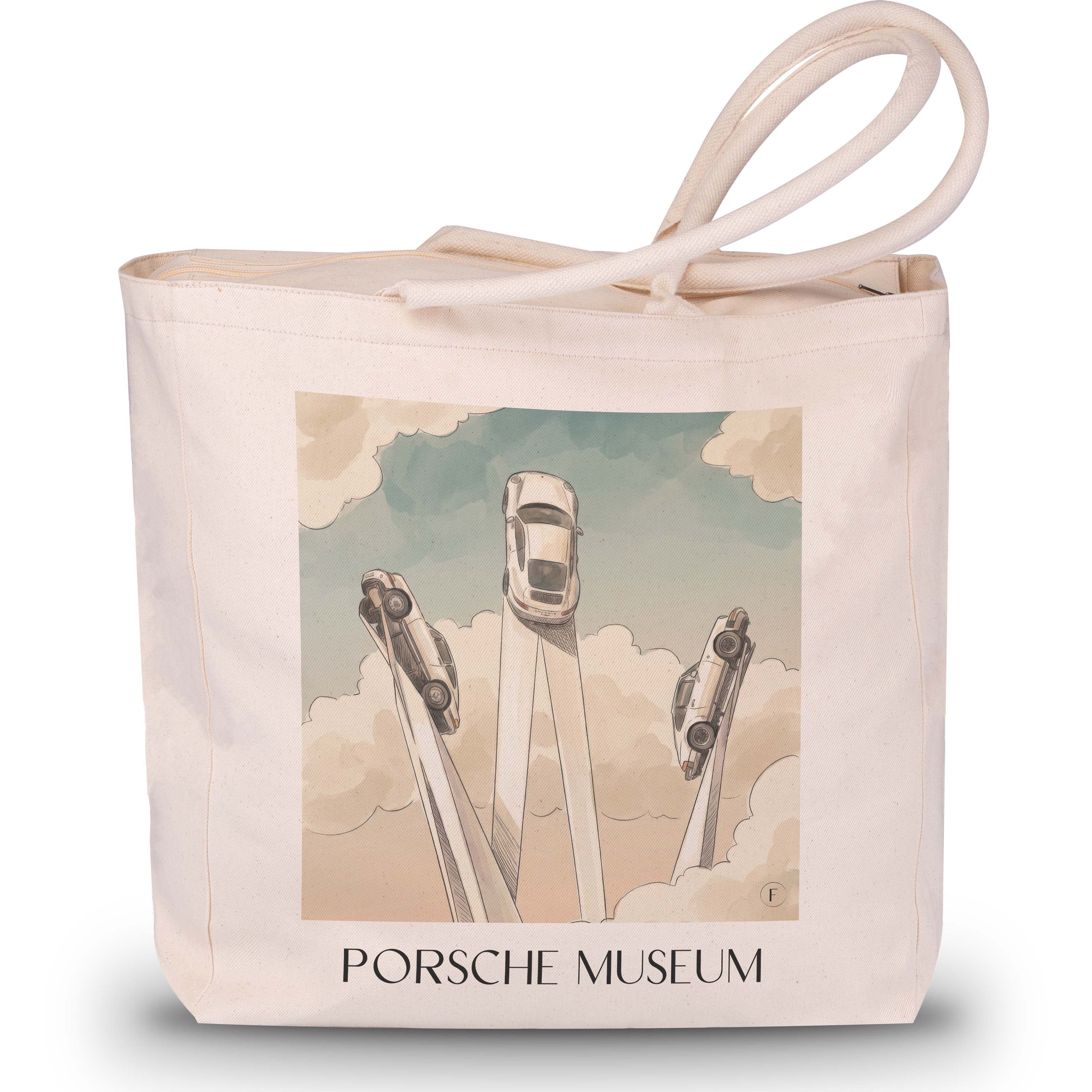 Porsche Museum Shopping Tasche - Stuttgart - Deutschland Tote Bag - Einkaufstasche im Aquarell Stil - favplace