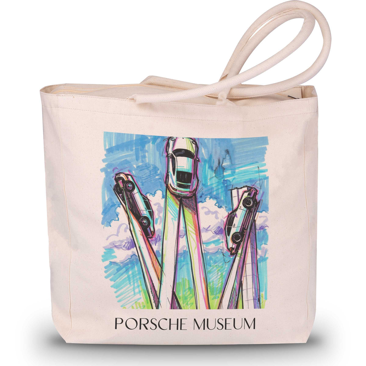 Porsche Museum Shopping Tasche - Stuttgart - Deutschland Tote Bag - Einkaufstasche im Tag Graffiti Stil - favplace