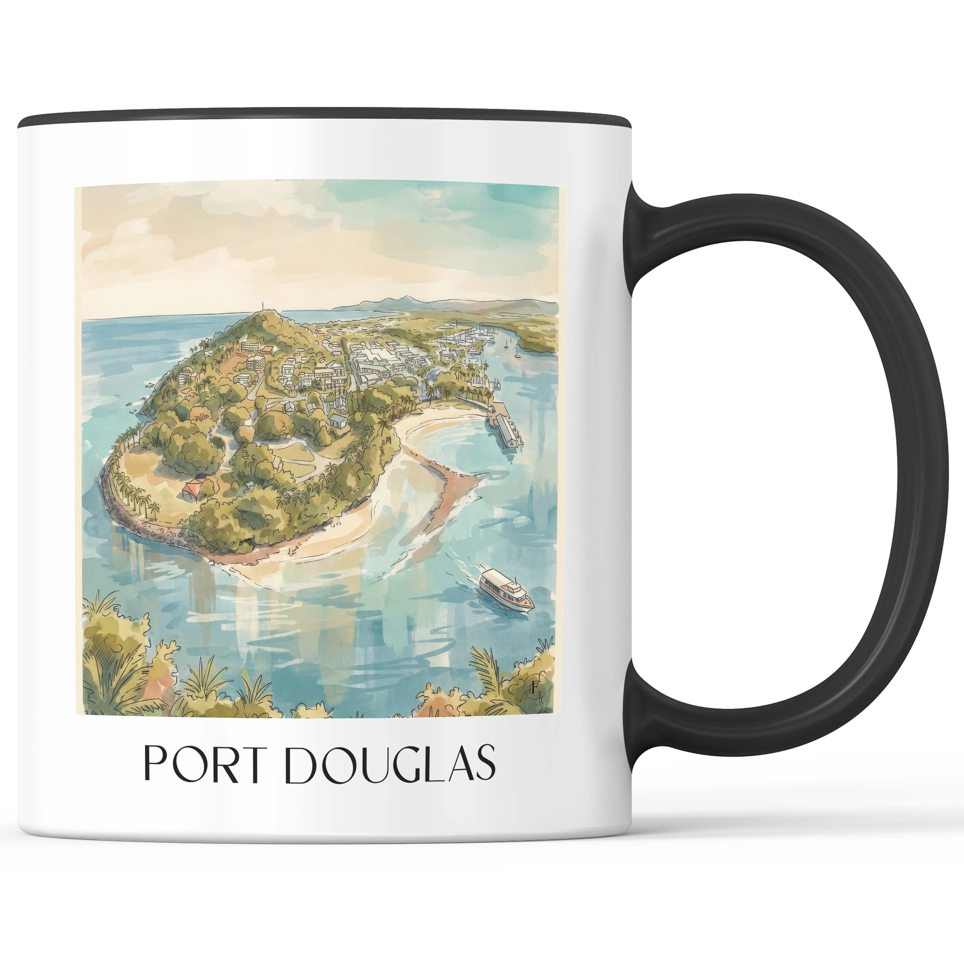 Port Douglas Kaffeebecher - Australien - Australien Becher - Kaffeetasse im Aquarell Stil - favplace