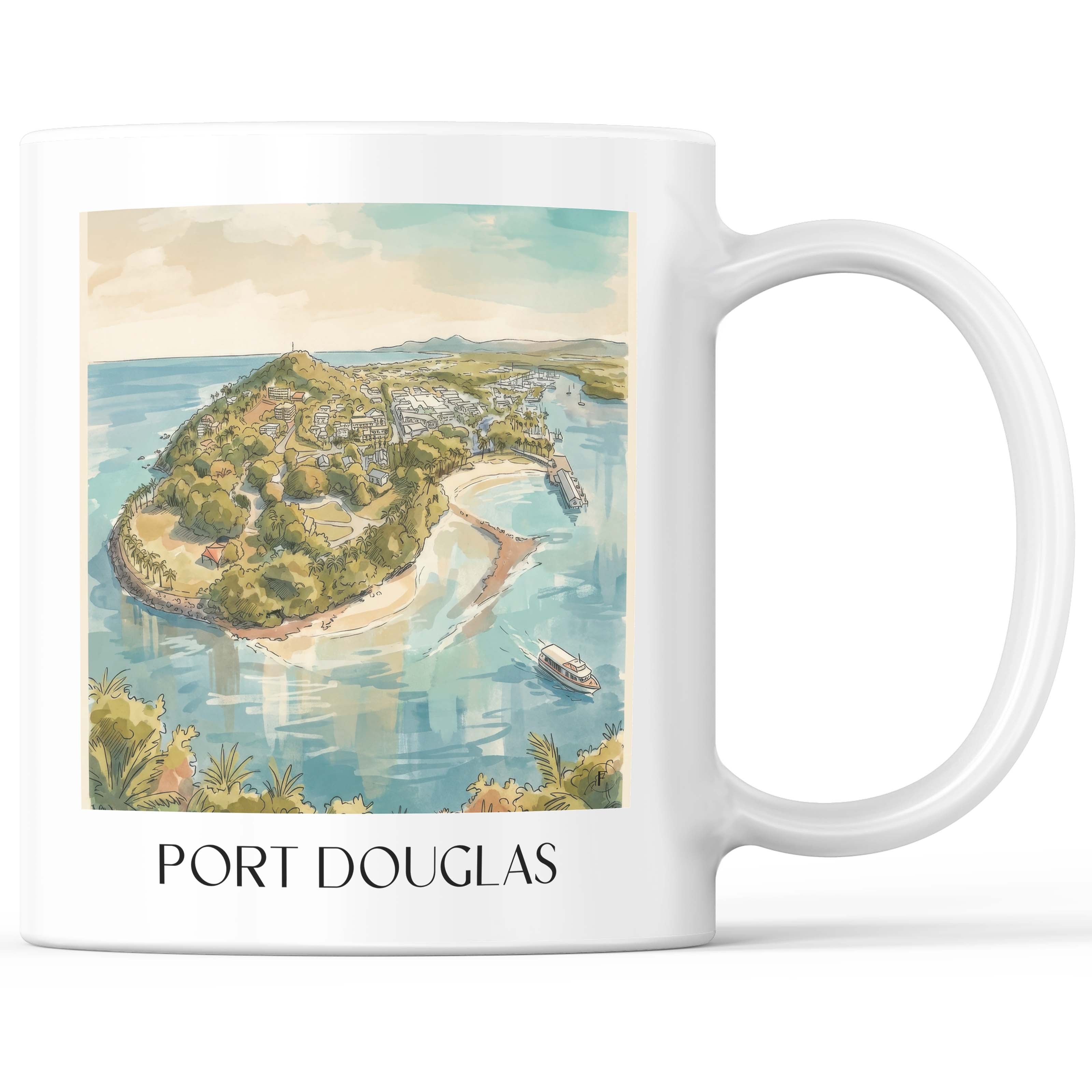 Port Douglas Kaffeebecher - Australien - Australien Becher - Kaffeetasse im Aquarell Stil - favplace