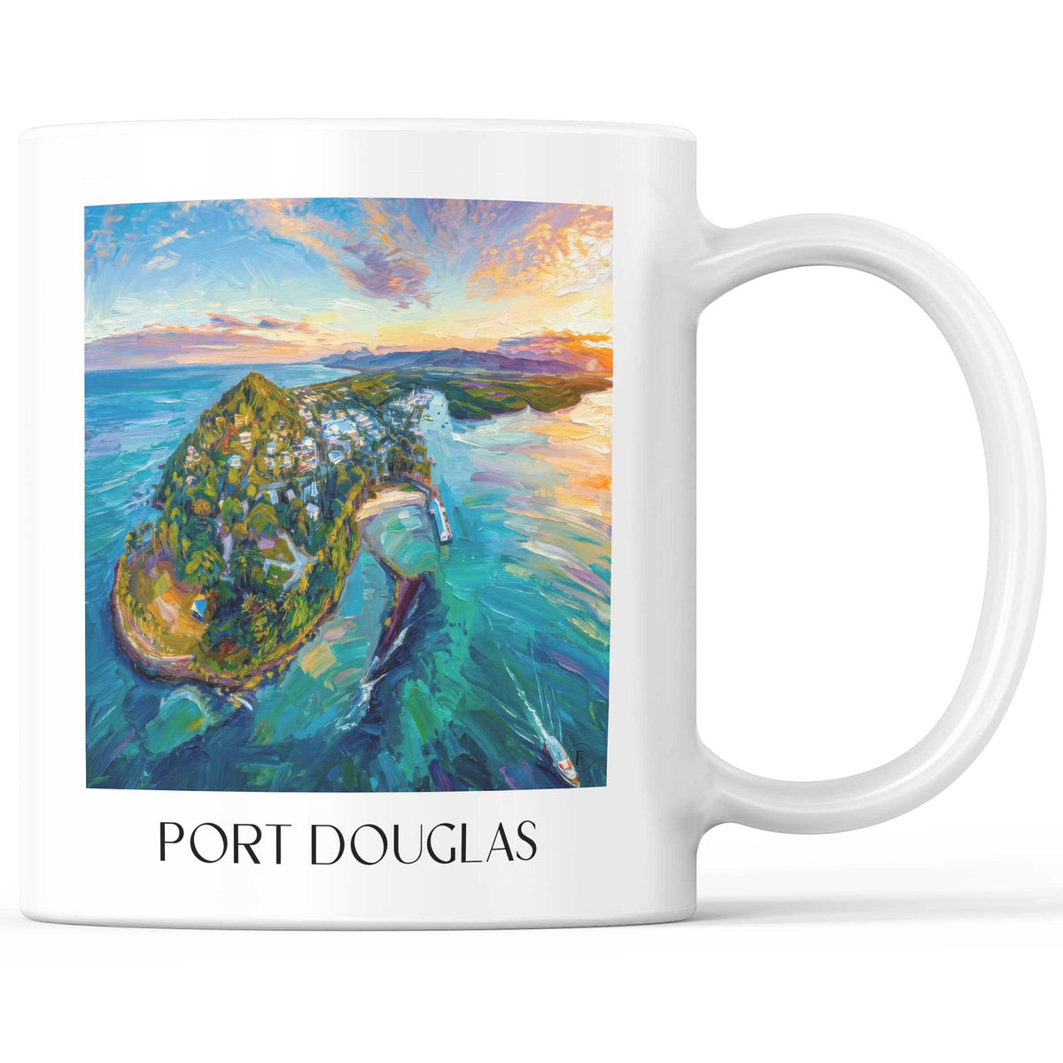 Port Douglas Kaffeebecher - Australien - Australien Becher - Kaffeetasse im Ölgemälde Stil - favplace