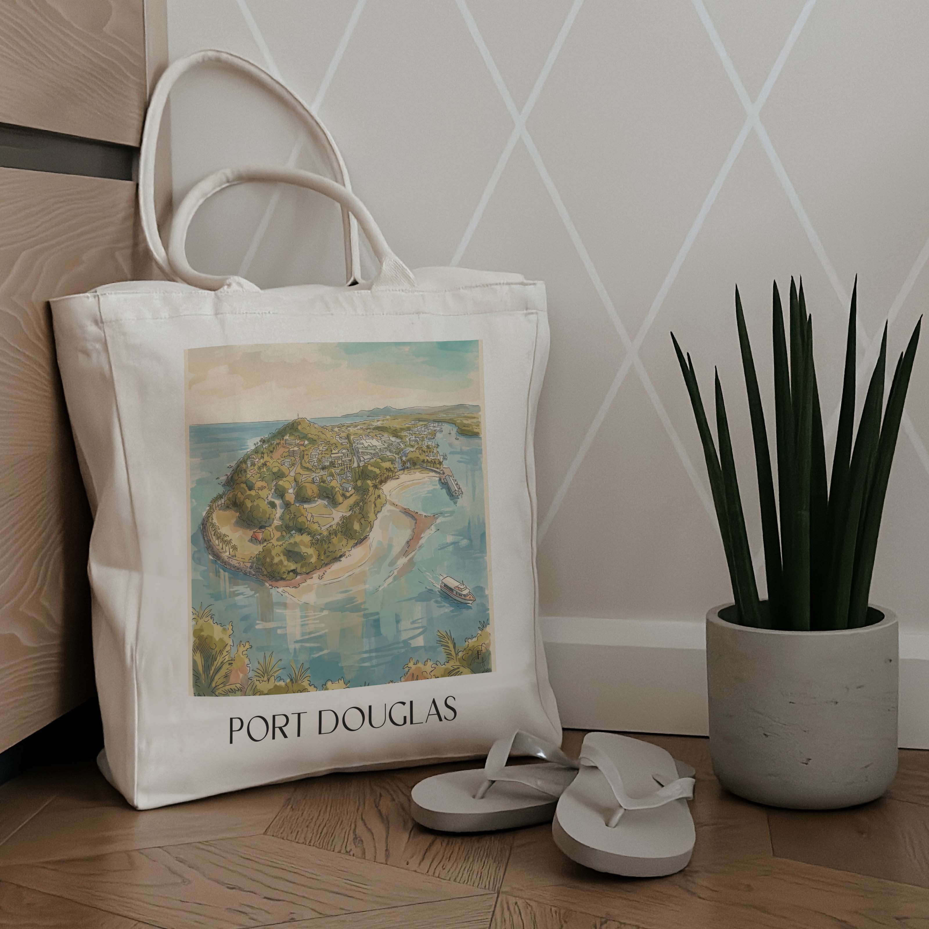 port-douglas-australien-australien-einkaufstasche-aquarell