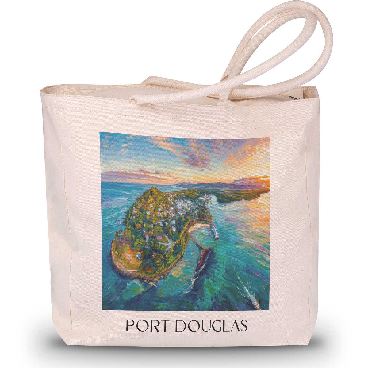 Port Douglas Shopping Tasche - Australien - Australien Tote Bag - Einkaufstasche im Ölgemälde Stil - favplace