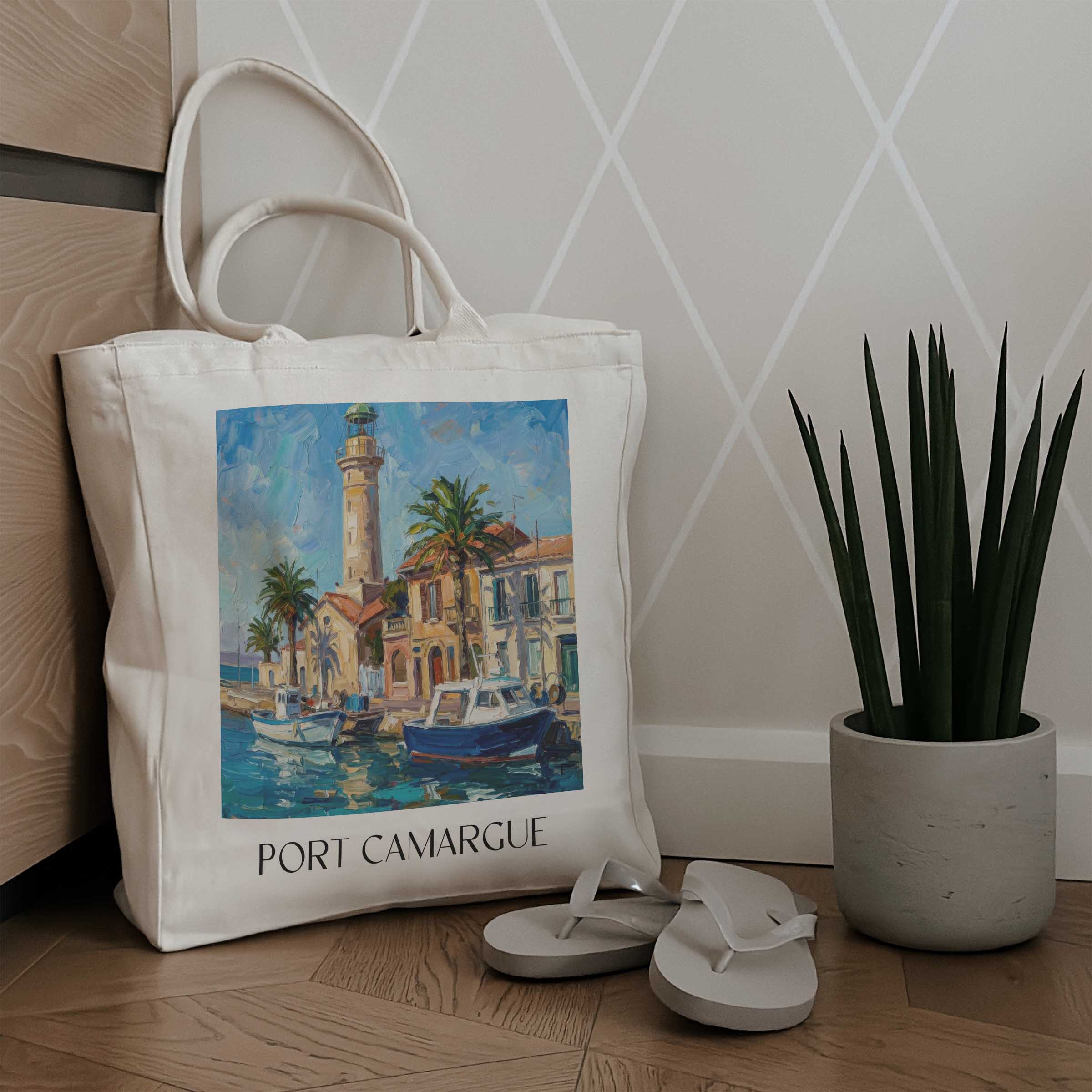 port-camargue-le-grau-du-roi-frankreich-einkaufstasche-oil-painting-oelgemaelde